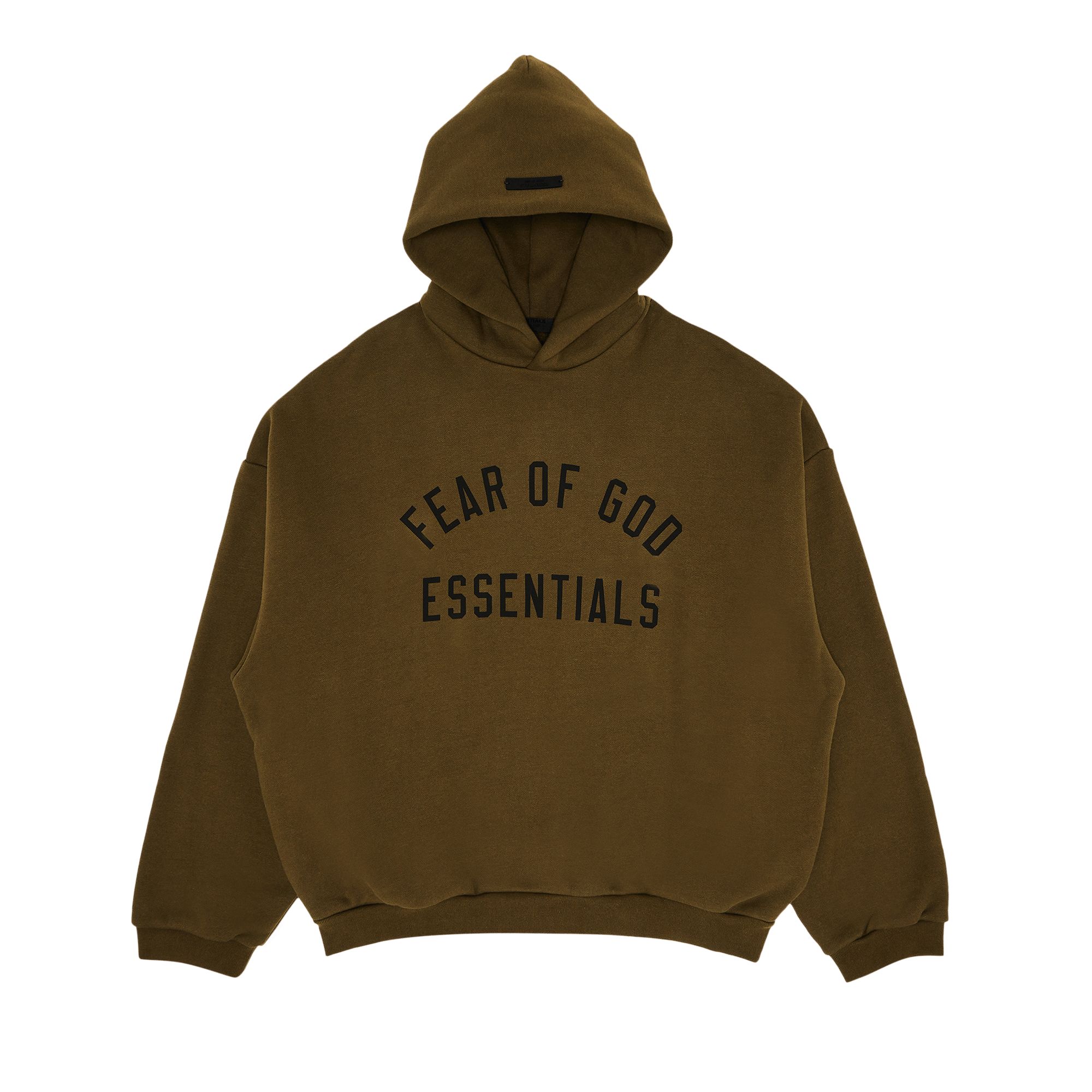 Pre-owned Essentials Fear Of God  Fleece Hoodie 'olive' | Green | Men's Size Xxs