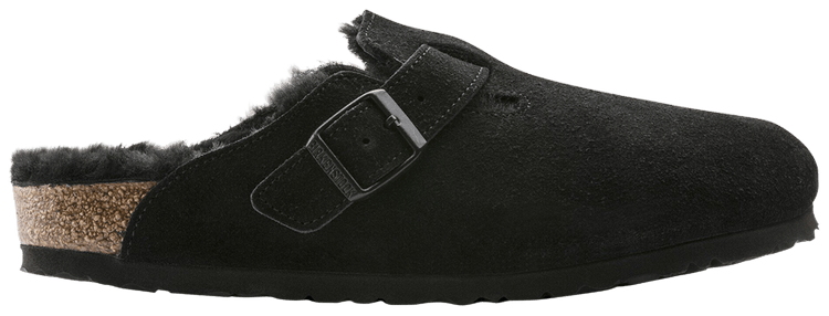 Birkenstock Boston Shearling Suede Narrow Black