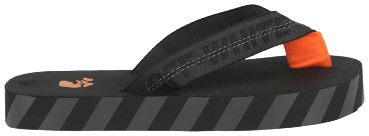 Off White Flip Flops Black Orange