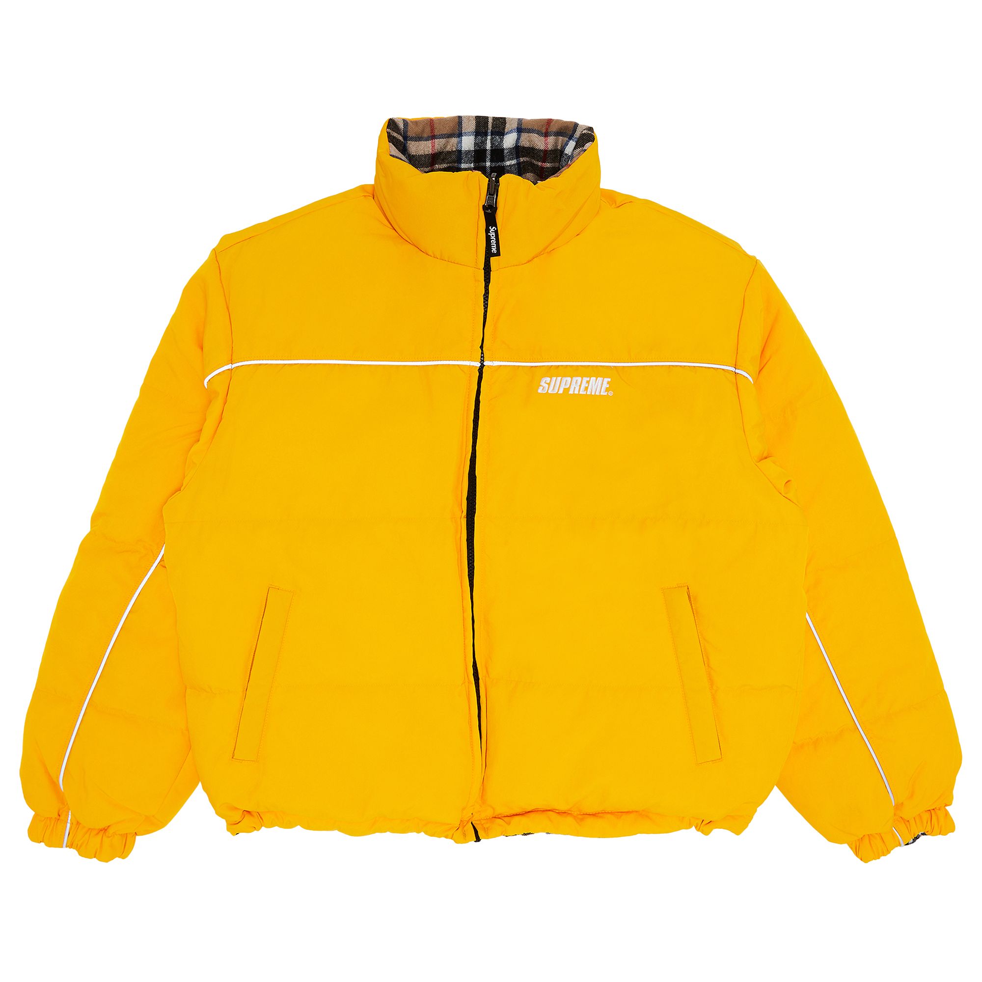Pre-owned Supreme Reversible Puffer Jacket 'yellow'
