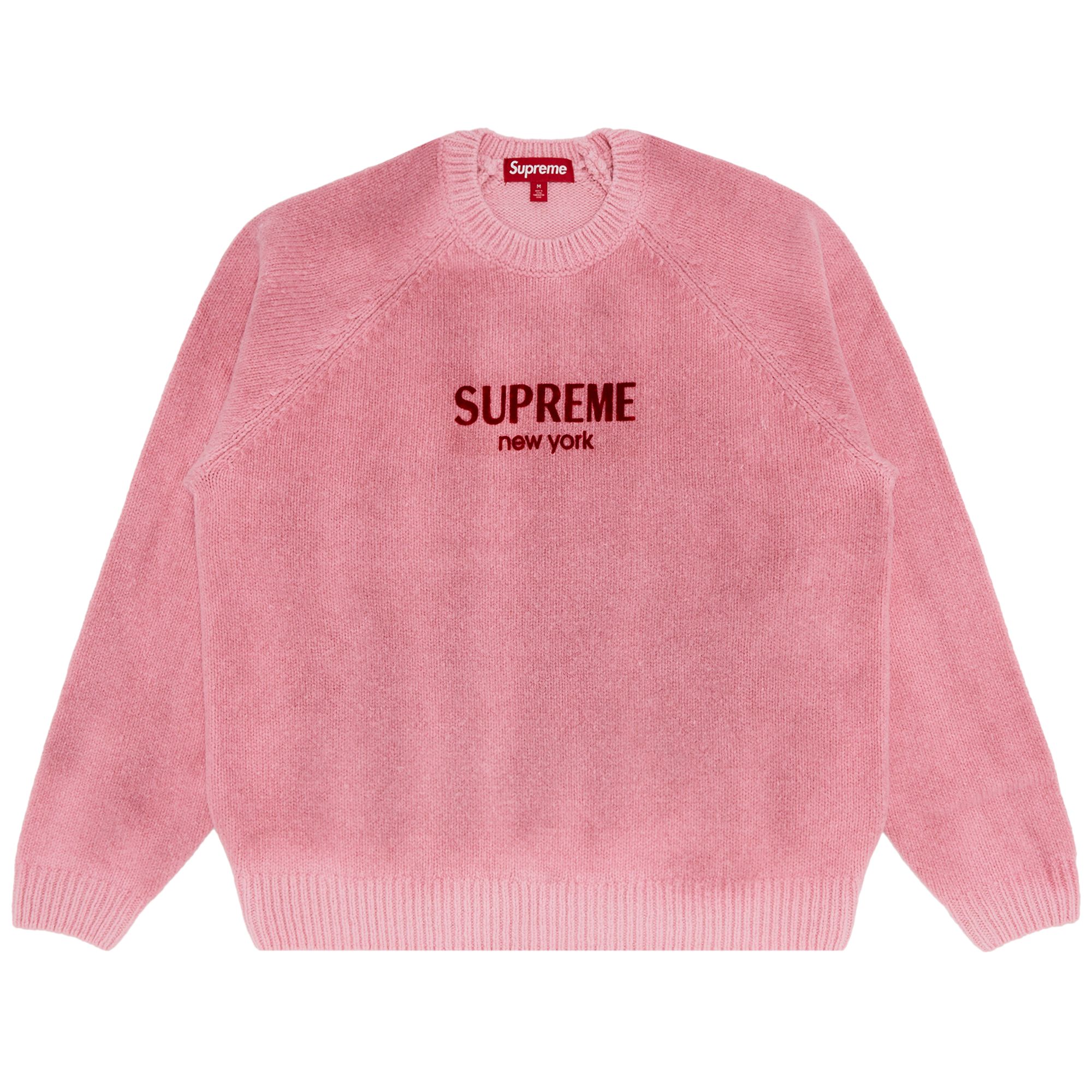 Pre-owned Supreme Flocked Logo Sweater 'pink'