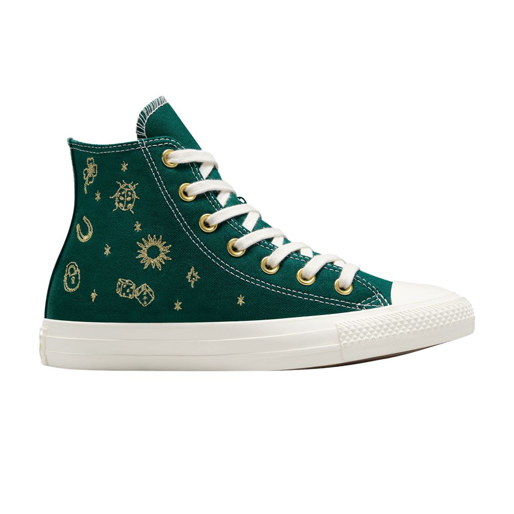 Converse Wmns Chuck Taylor All Star High 'Luck Charms - Rubber Plant Gold' | Green | Women's Size 9.5 - A13407F