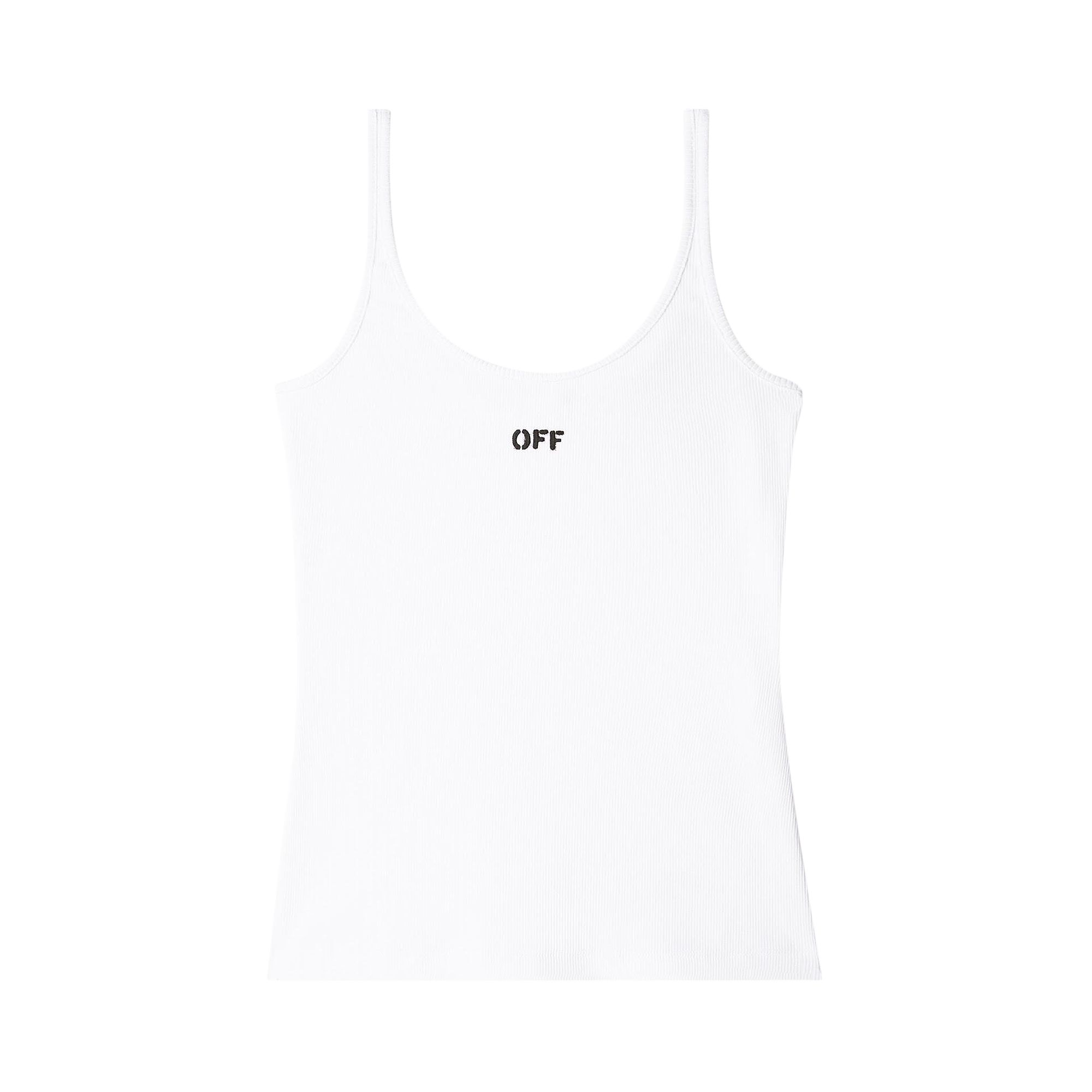 Pre-owned Off-white Off Stamp Rib Tank Top 'white/black' | Women's Size 40