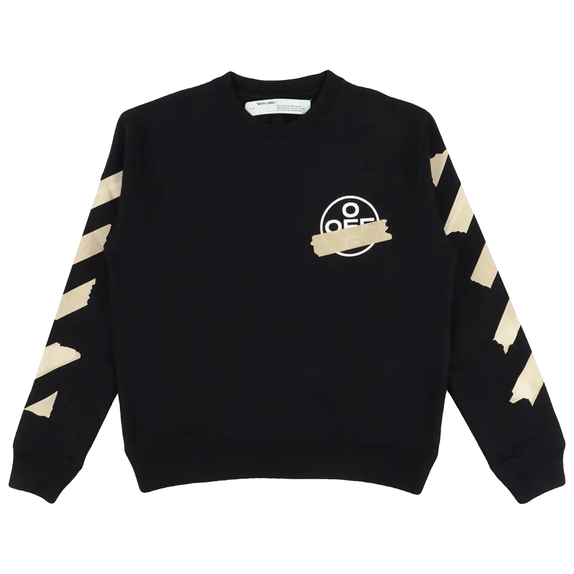 Pre-owned Off-white Tape Arrows Slim Crewneck 'black/beige' | Men's Size S