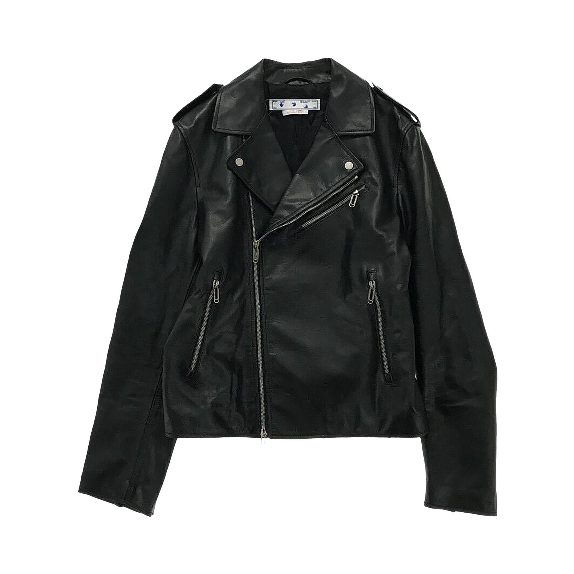 Pre-owned Off-white Diag Tab Biker Jacket 'black/white' | Men's Size Xxl