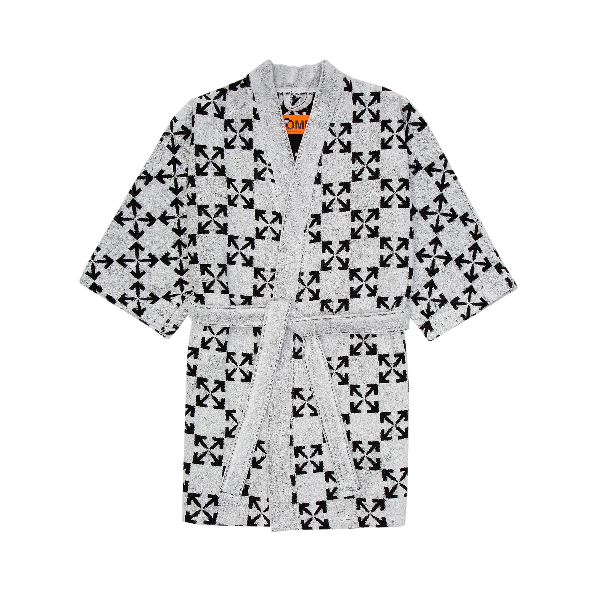 Pre-owned Off-white Arrow Pattern Bathrobe 'black/white' | Men's Size L