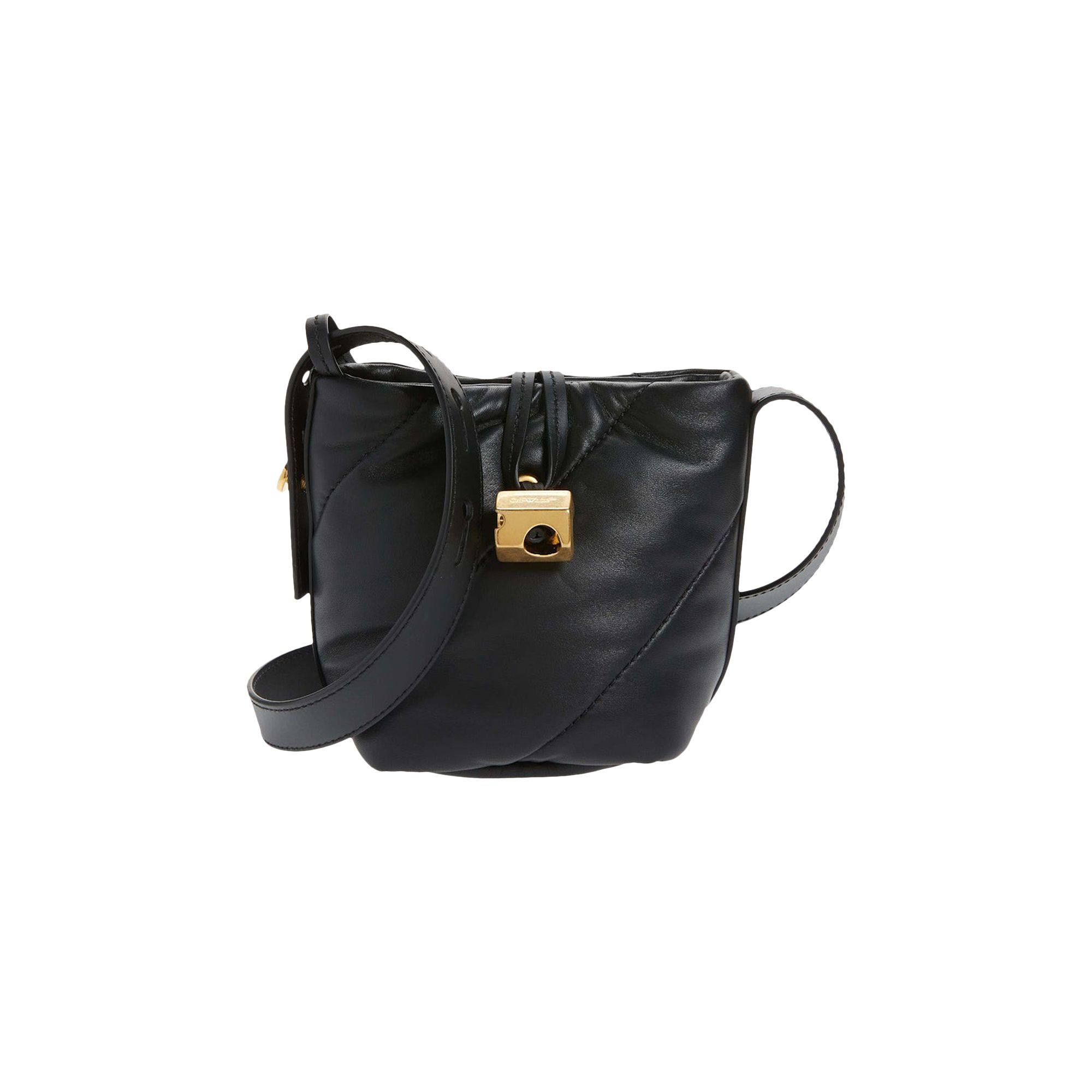 Pre-owned Off-white Nailed Quilted Leather Bucket Bag 'black' | Men's Size Onesize