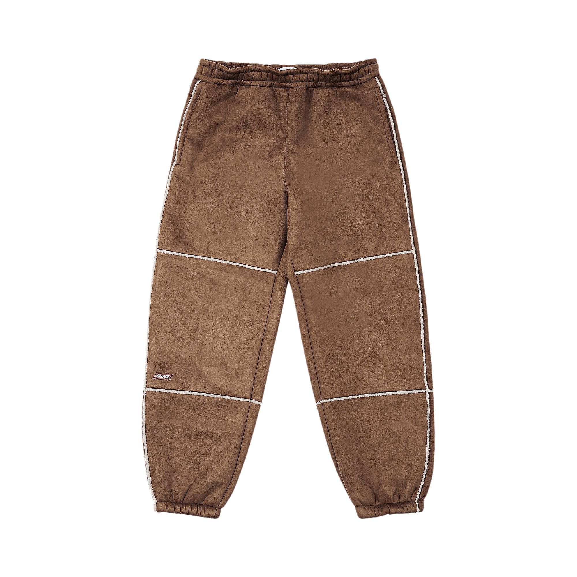 Pre-owned Palace Sherpa Faux Suede Jogger 'caked Brown' | Men's Size L