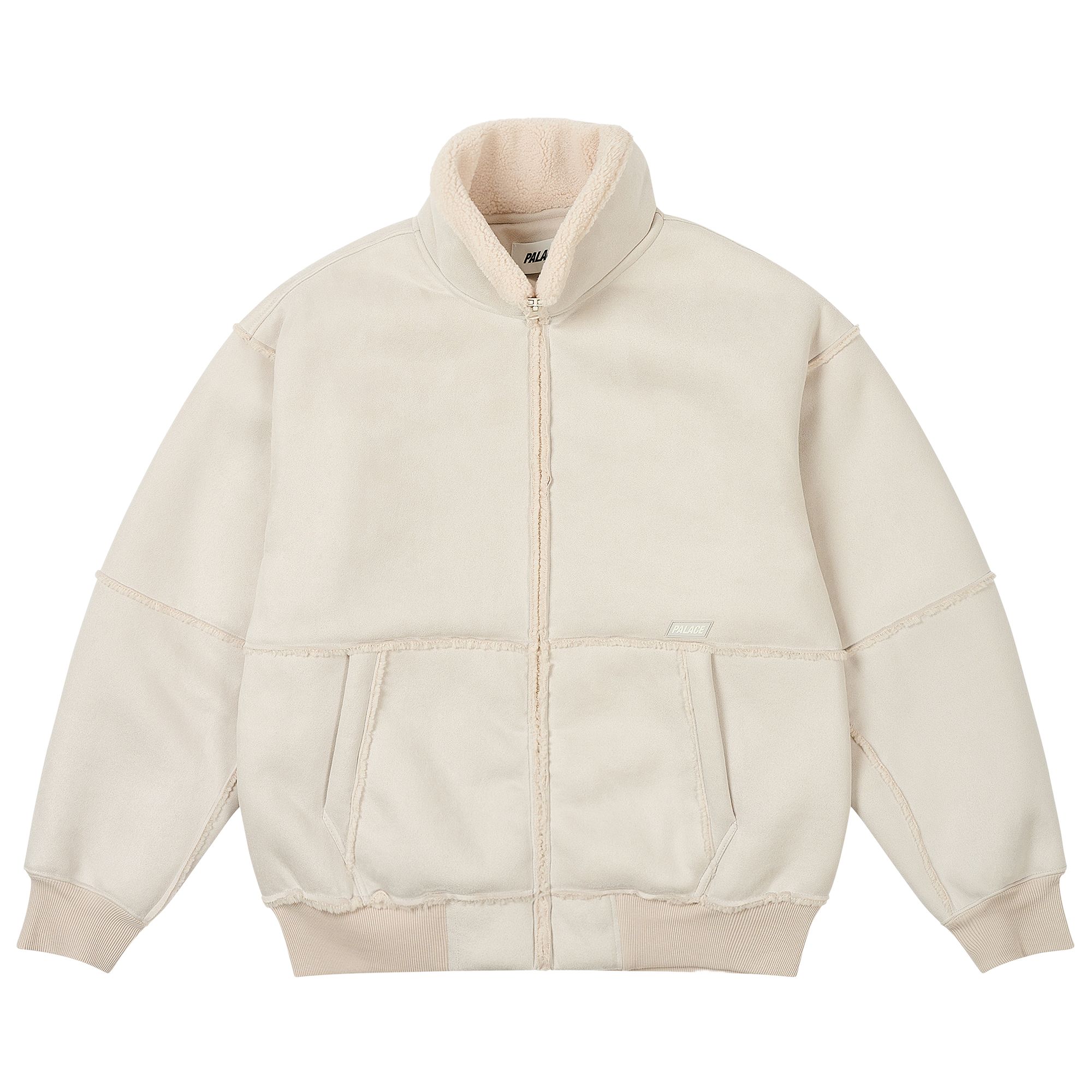 Pre-owned Palace Sherpa Faux Suede Funnel 'soft White' | Men's Size Xl