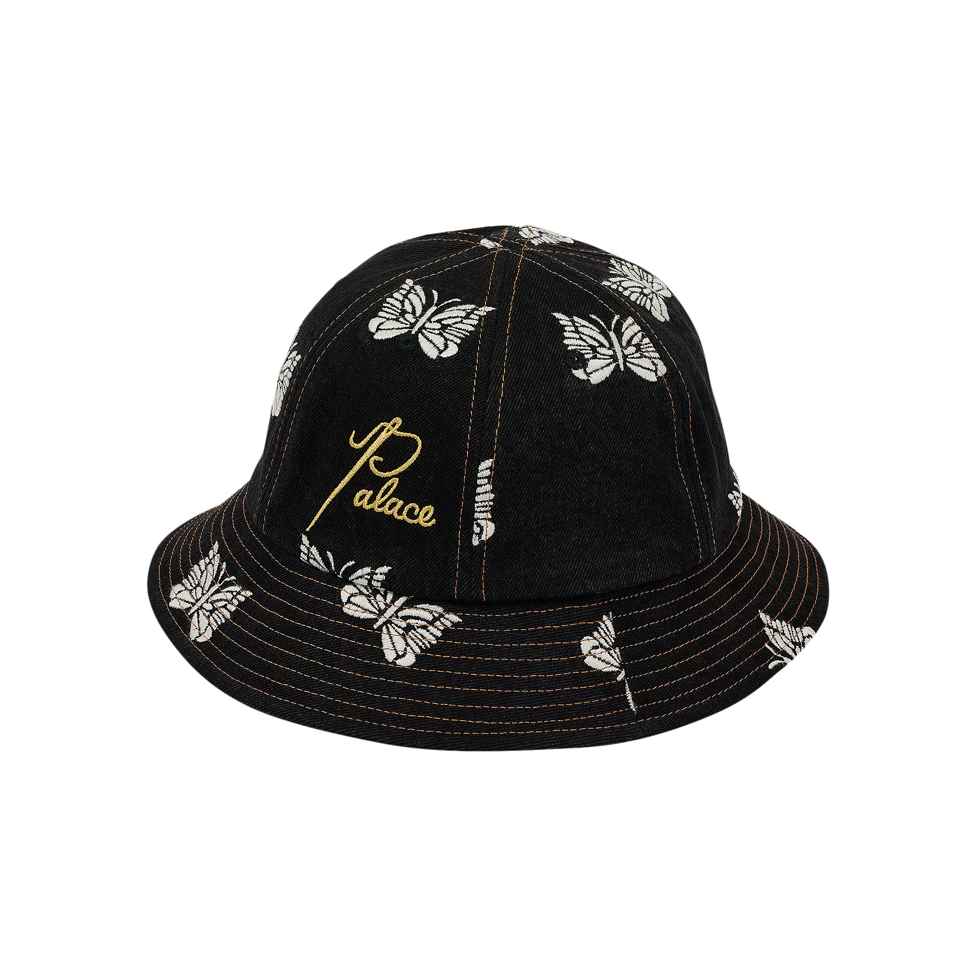Pre-owned Palace X Needles Denim Bucket Hat 'black' | Men's Size L/xl