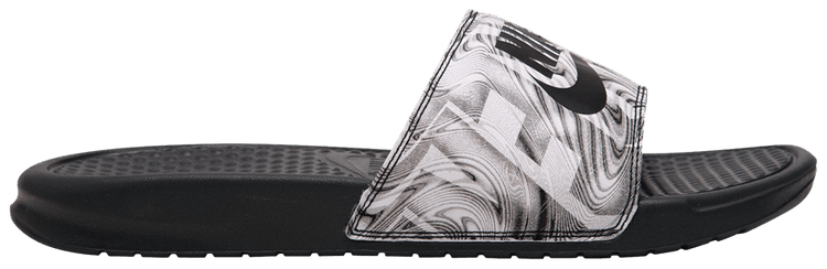 Nike Benassi JDI Print Slide Anthracite Black Abstract Print