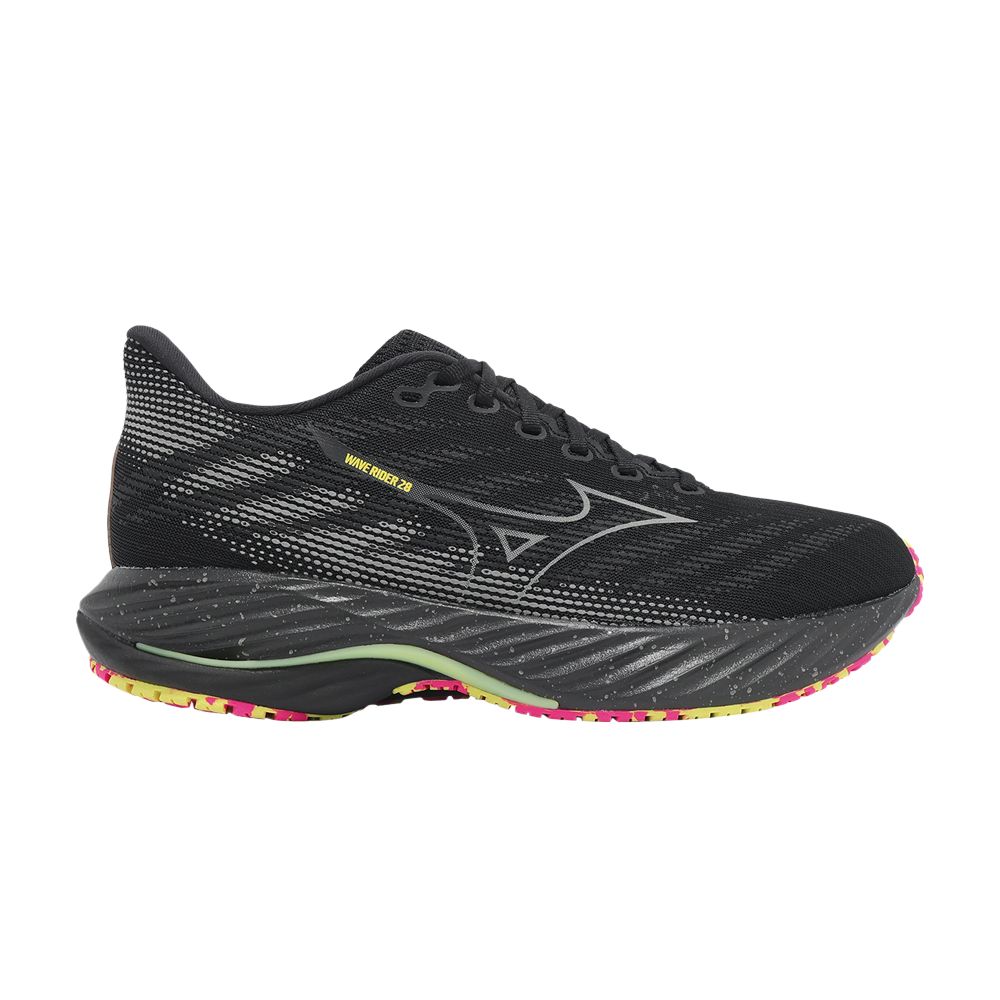 Pre-owned Mizuno Wave Rider 28 'black Sunny Lime' | Men's Size 6.5
