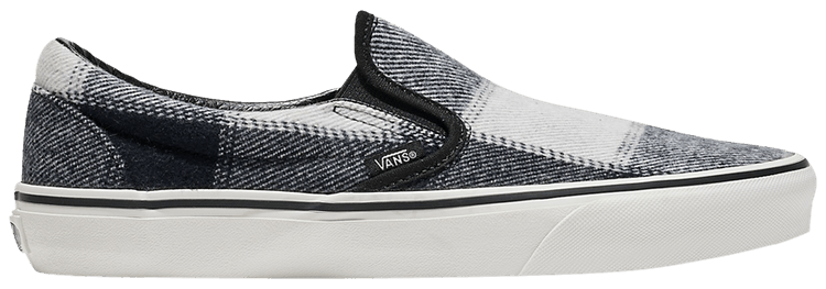 Vans Classic Slip On Brushed Plaid   Black White