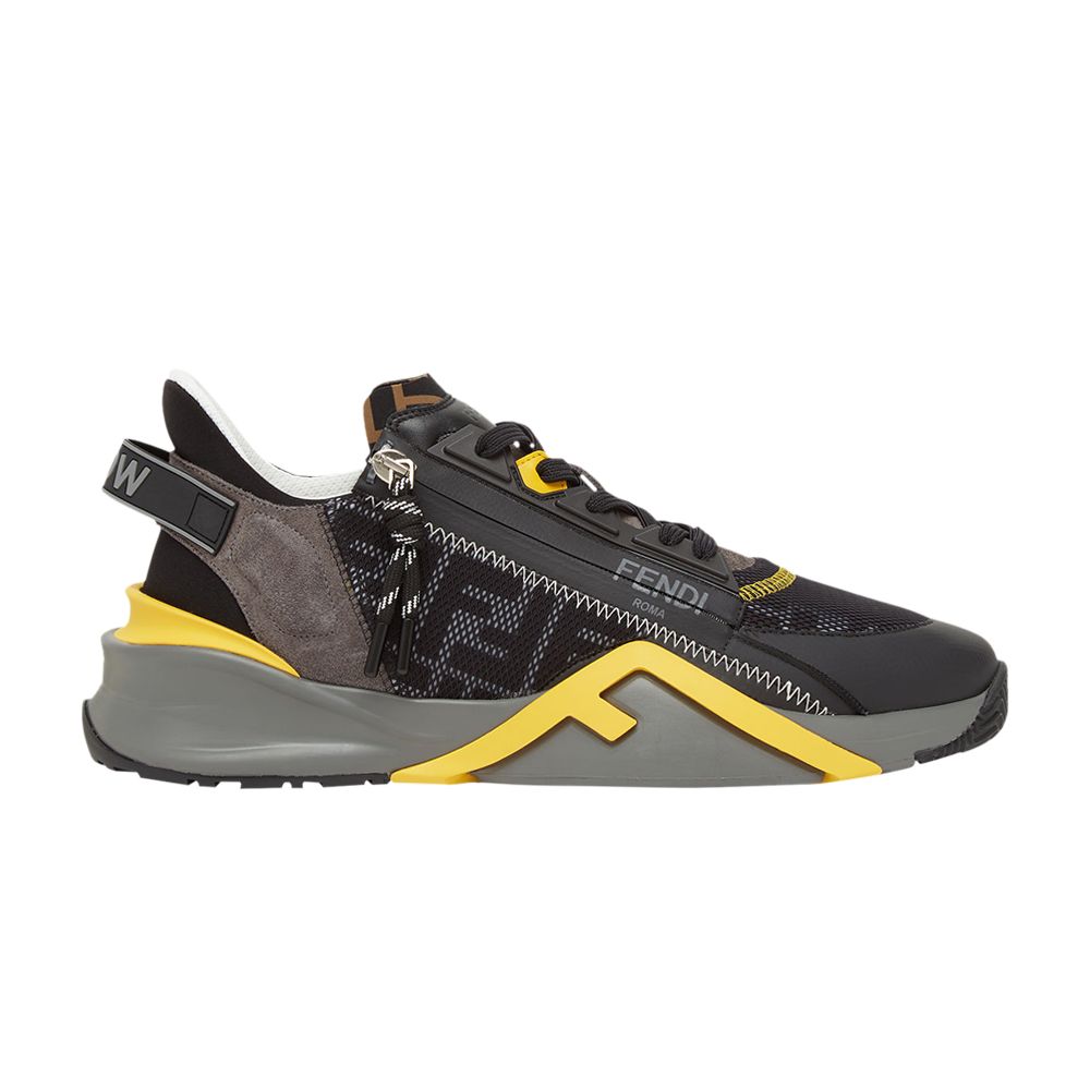 Pre-owned Fendi Flow Slip-on 'black Grey Yellow' | Men's Size 6