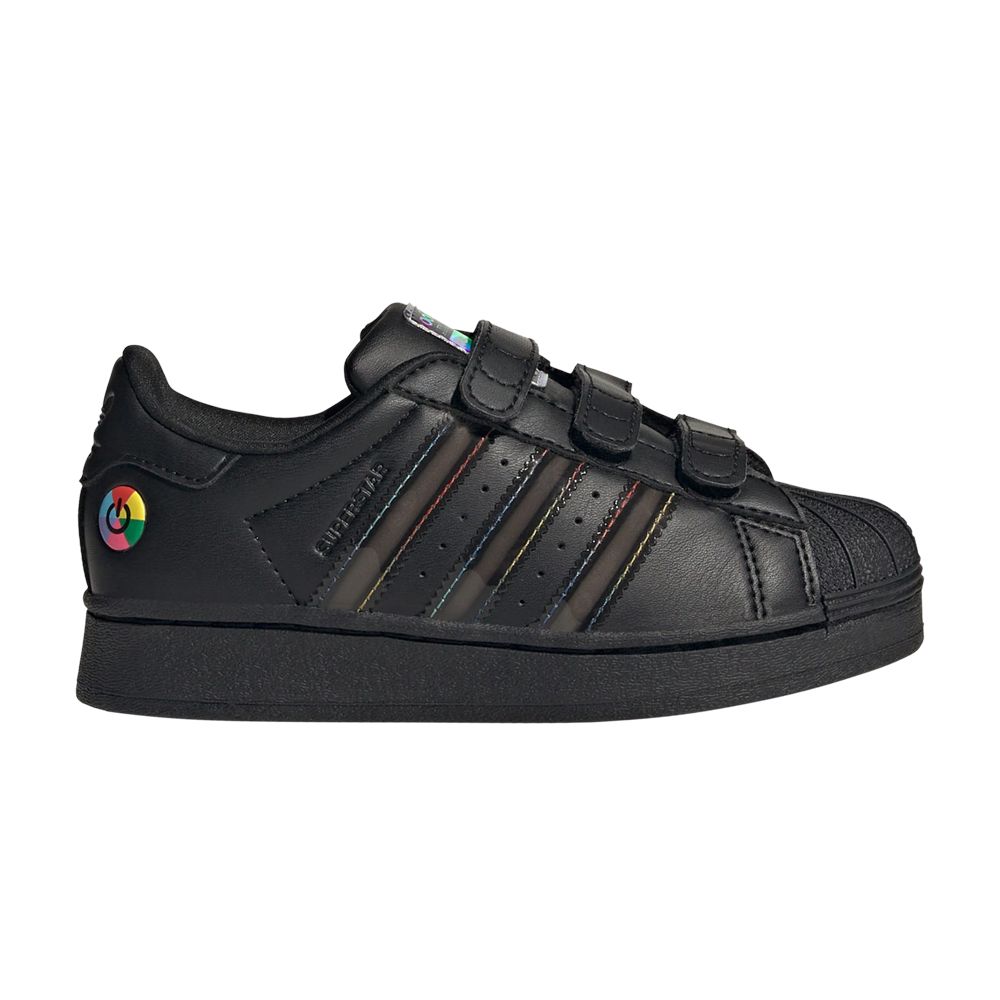 Pre-owned Adidas Originals Adidas Superstar Comfort Closure C 'led Lights Pack - Triple Black' | Kid's Size 13