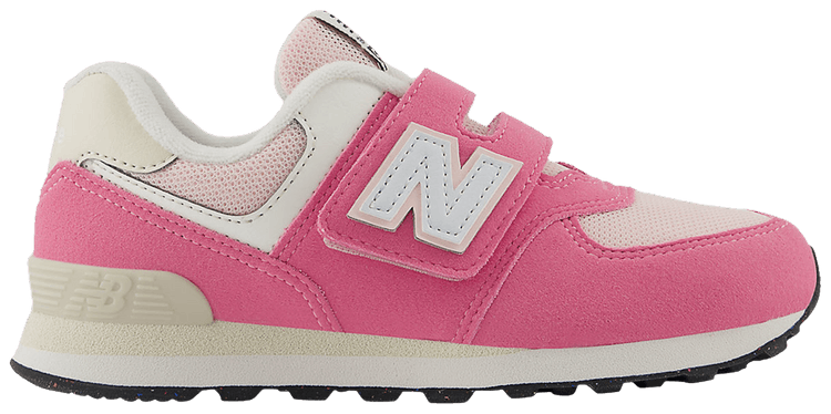 New Balance 574 Hook Loop Little Kid Wide Real Pink Linen