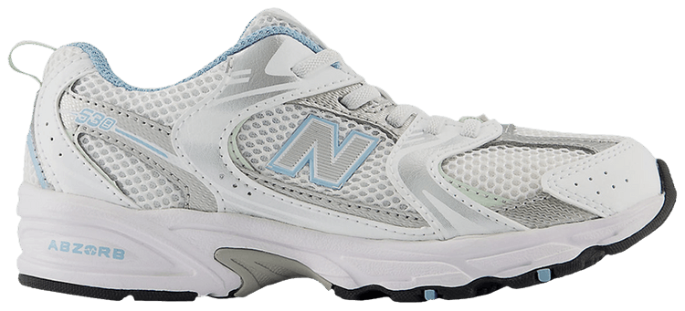 New Balance 530 Bungee Little Kid Wide White Chrome Blue
