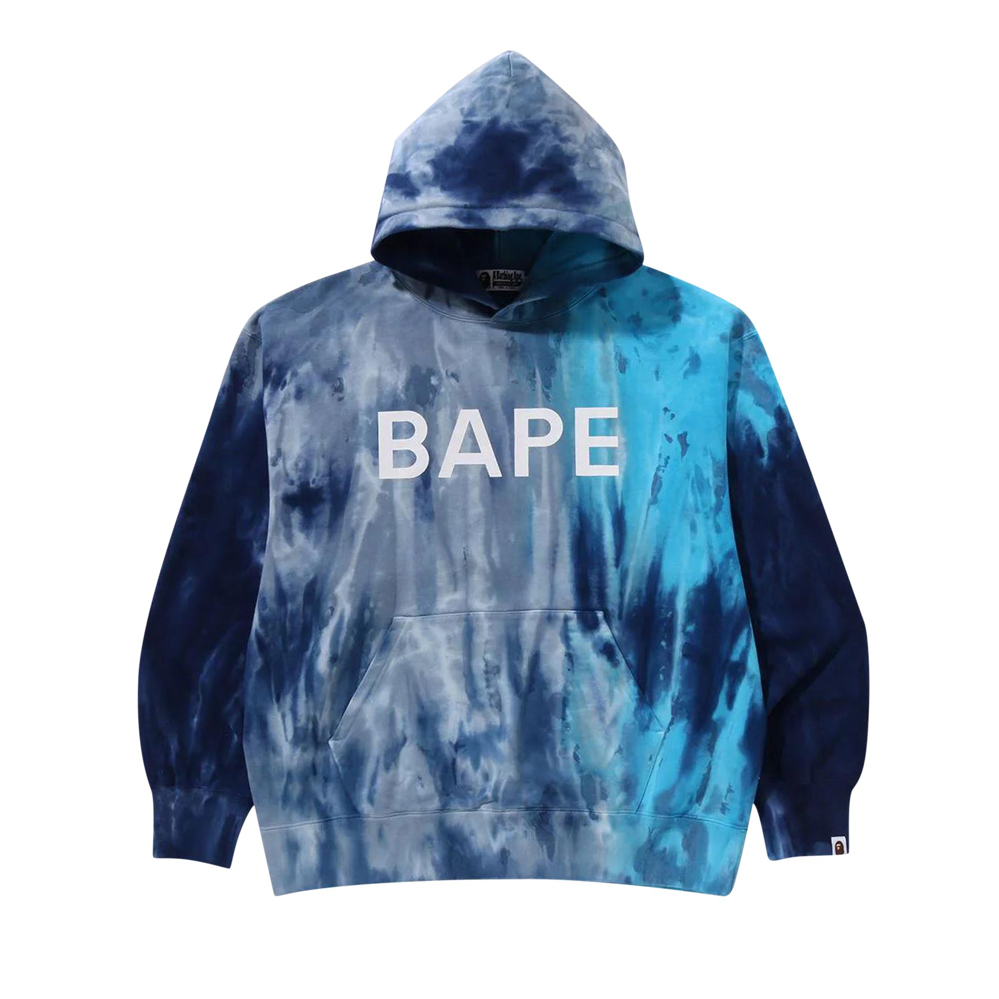 Pre-owned Bape Ice Dye Relaxed Fit Pullover Hoodie 'blue' | Men's Size L