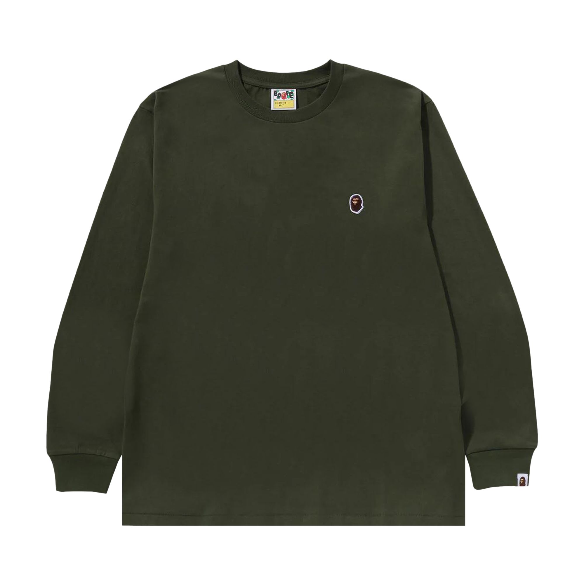 Pre-owned Bape One Point Long-sleeve Tee 'olive Drab' | Green | Men's Size L