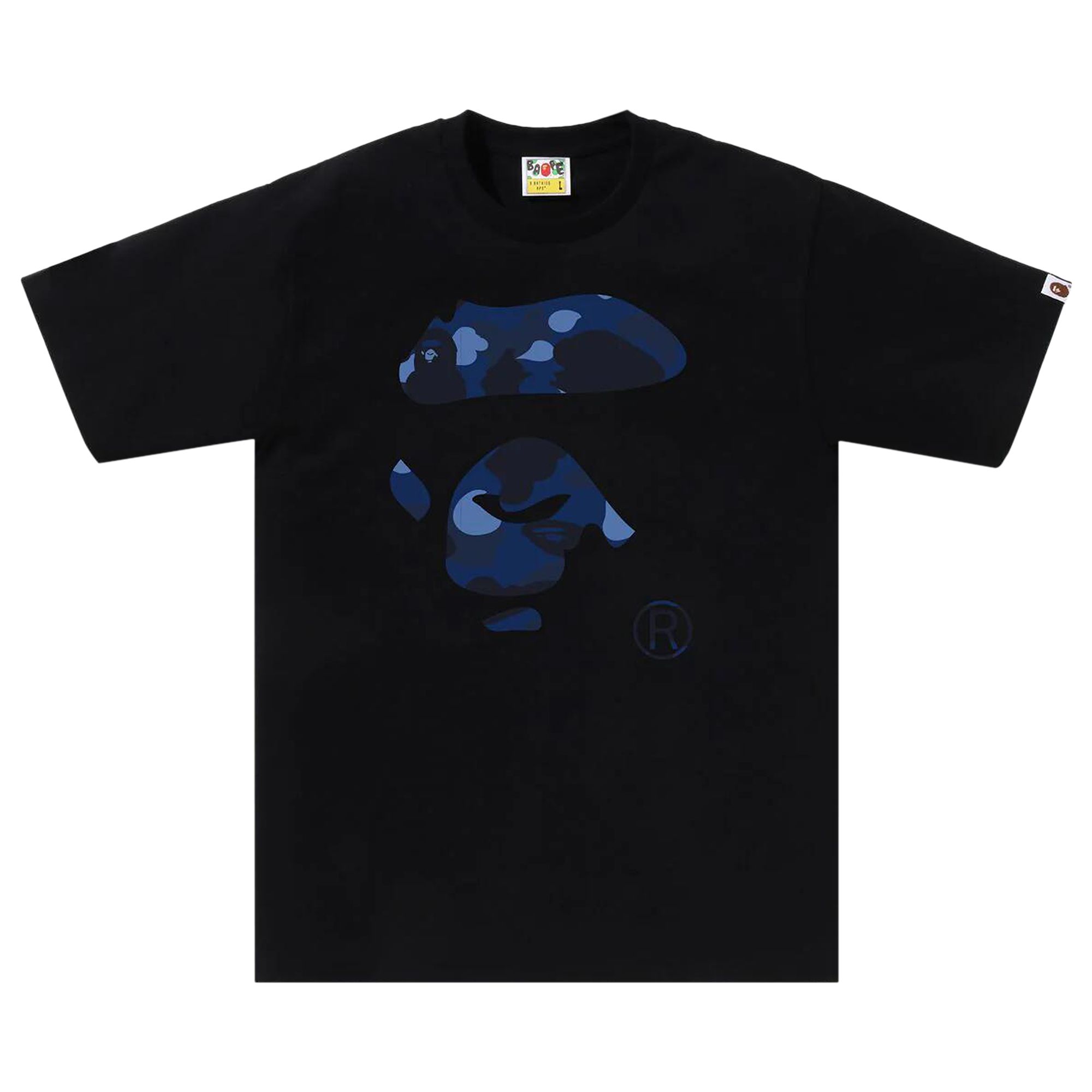 Pre-owned Bape Color Camo Ape Face Tee 'black/navy' | Men's Size Xxl