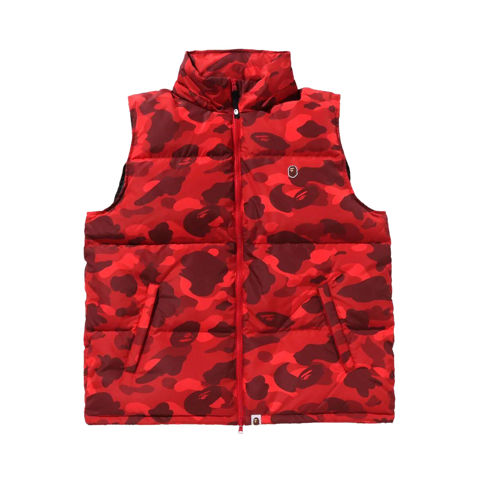 Pre-owned Bape Color Camo Down Vest 'red'