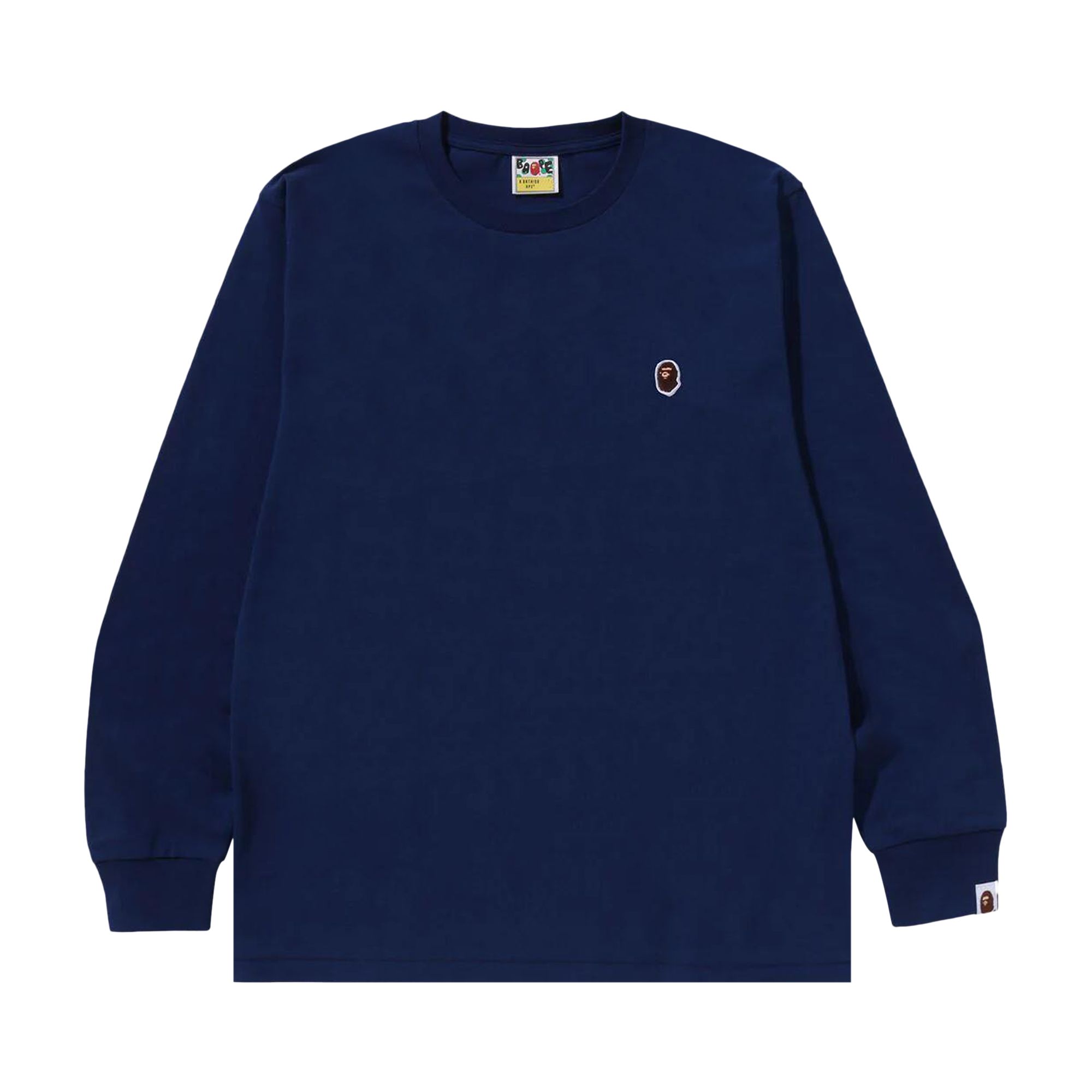 Pre-owned Bape One Point Long-sleeve Tee 'navy' | Blue | Men's Size L