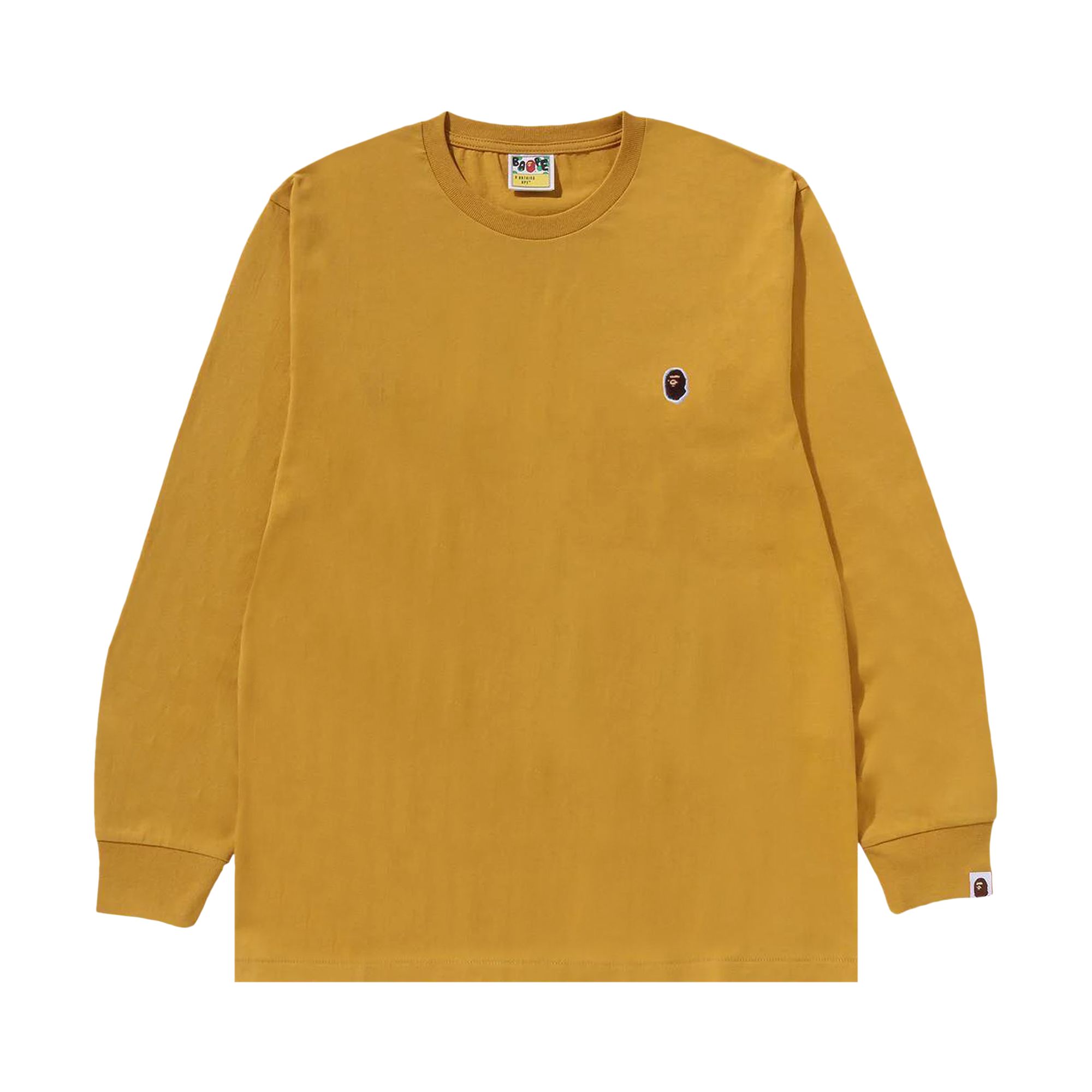 Pre-owned Bape One Point Long-sleeve Tee 'yellow' | Men's Size Xl