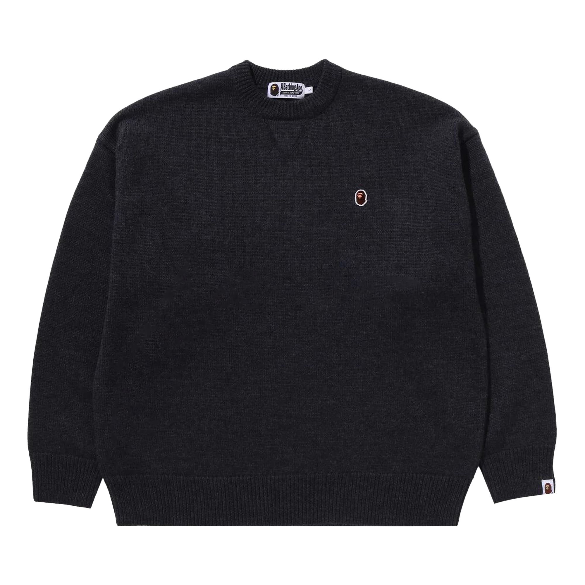 Pre-owned Bape One Point Relaxed Fit Sweater 'charcoal' In Black
