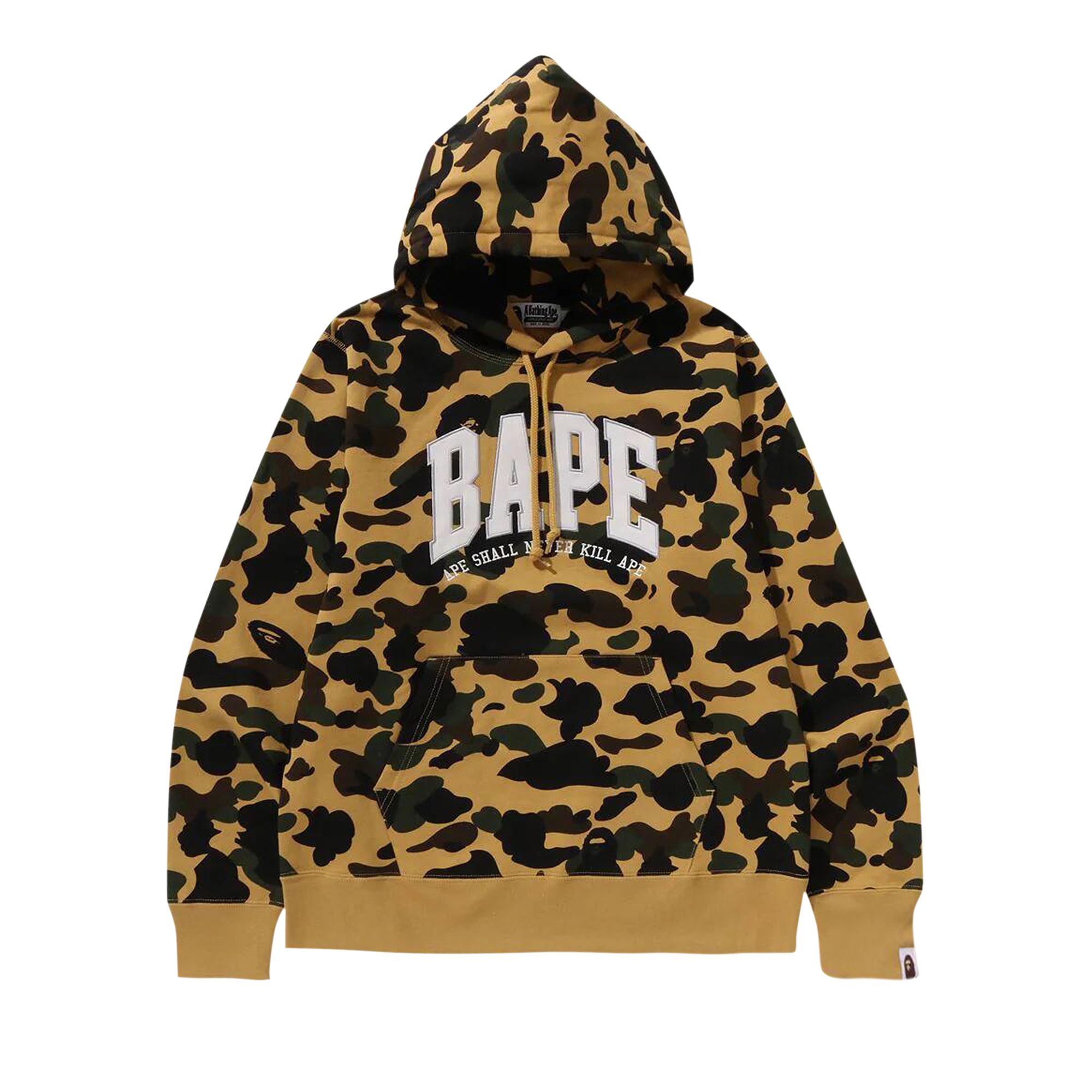 Pre-owned Bape 1st Camo Pullover Hoodie 'yellow' | Men's Size S