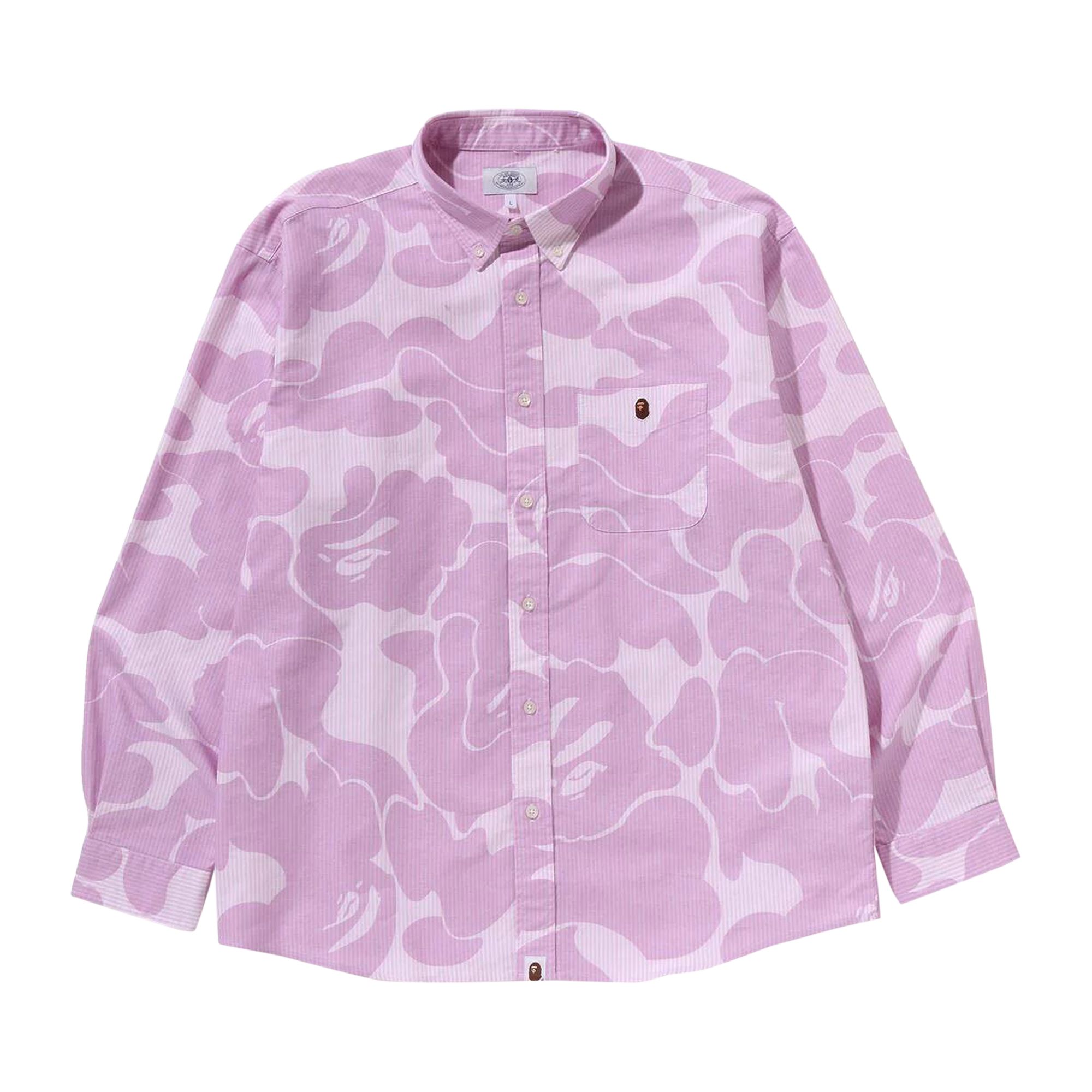 Pre-owned Bape Stripe Camo Relaxed Fit Shirt 'pink' | Men's Size S