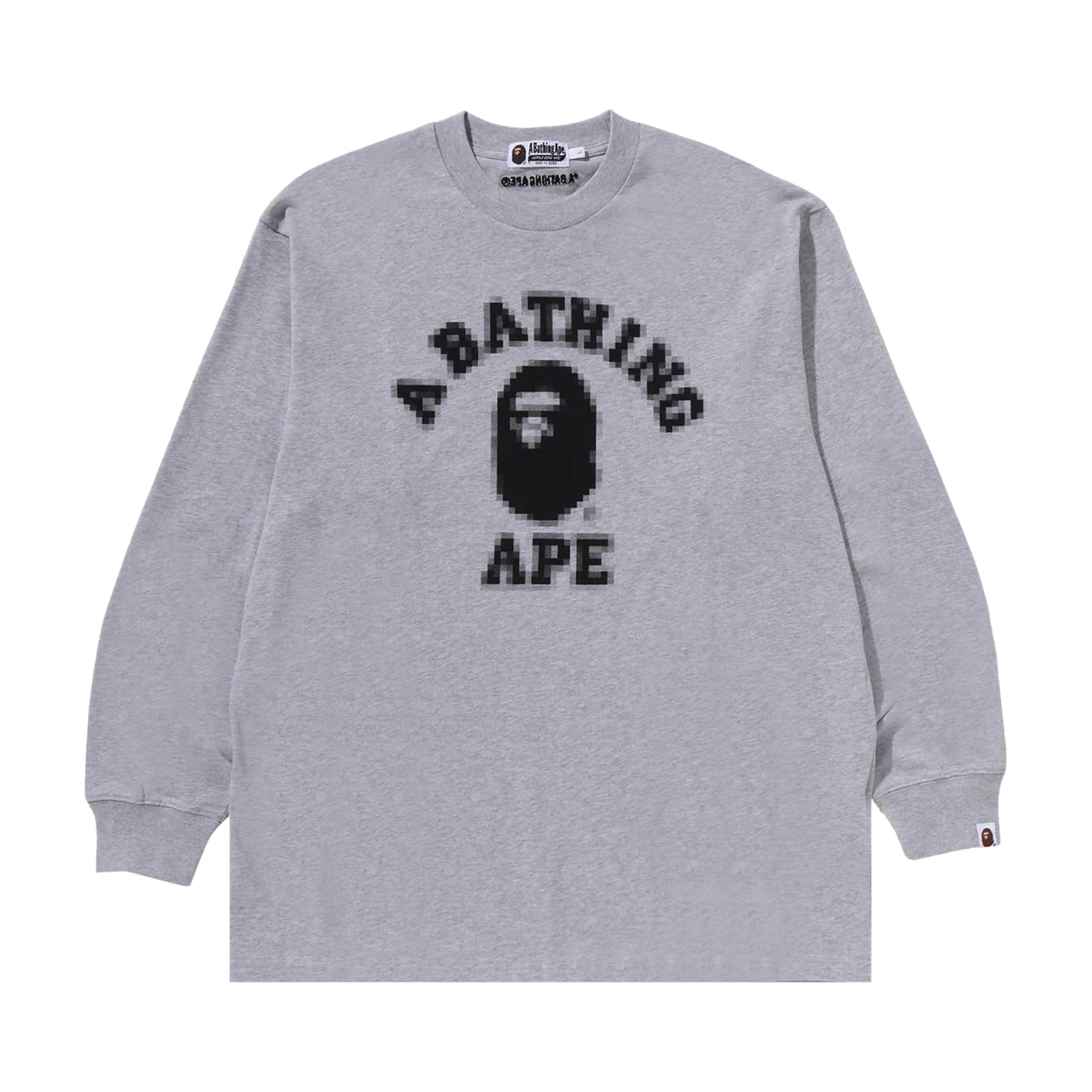 Pre-owned Bape College Relaxed Fit Long-sleeve Tee 'grey' | Men's Size L