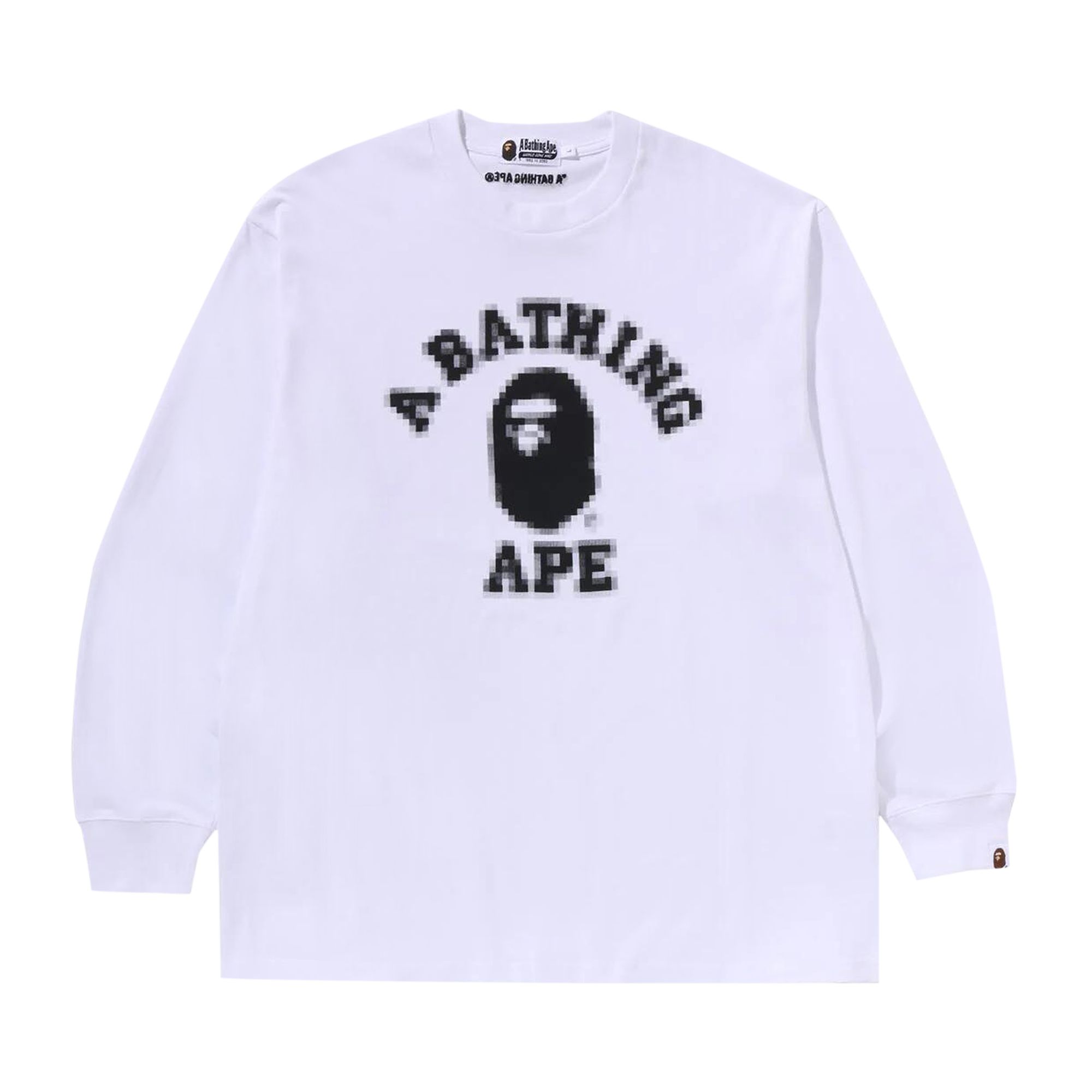 Pre-owned Bape College Relaxed Fit Long-sleeve Tee 'white' | Men's Size M