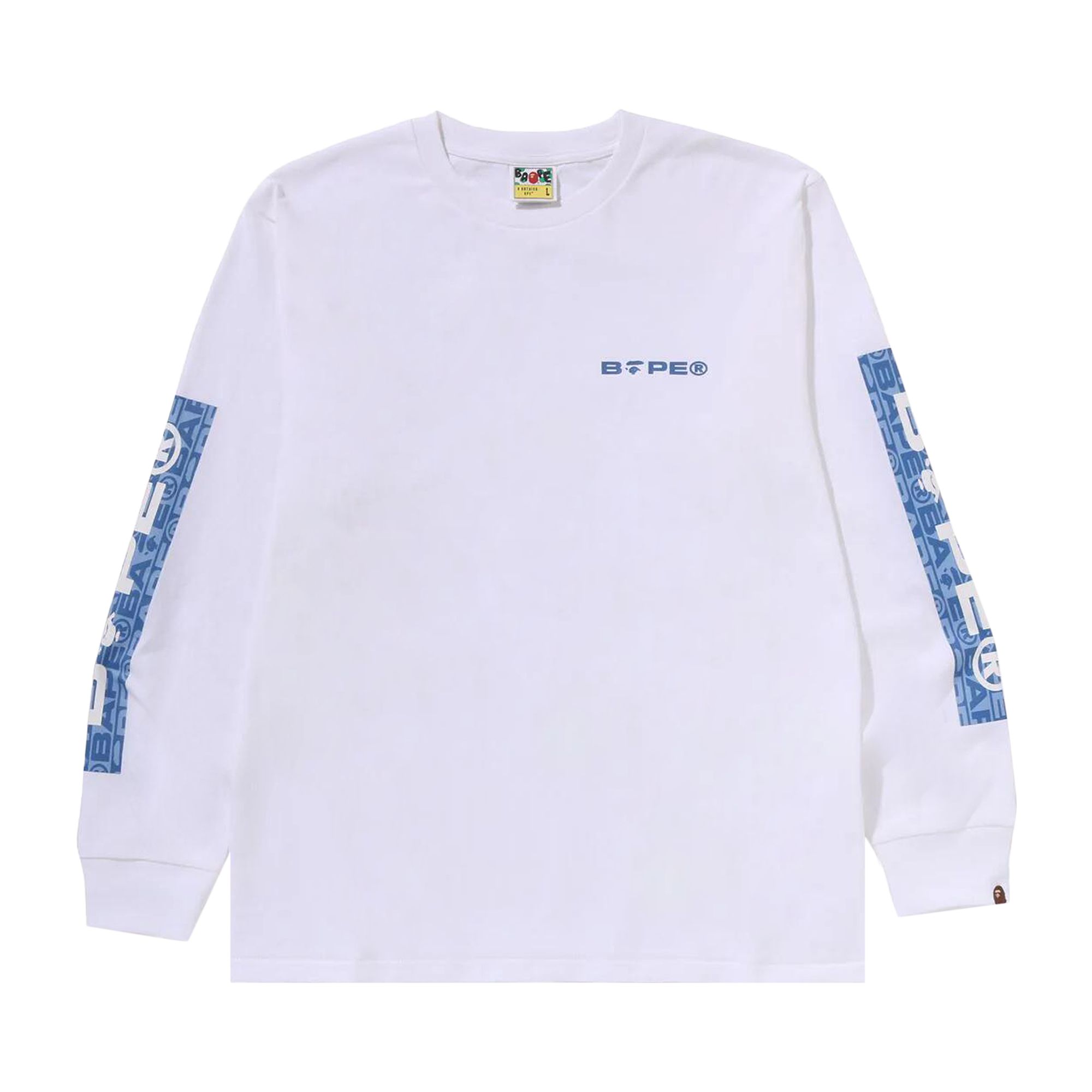 Pre-owned Bape Lux Sport Pattern Logo Long-sleeve Tee 'white' | Men's Size Xxl
