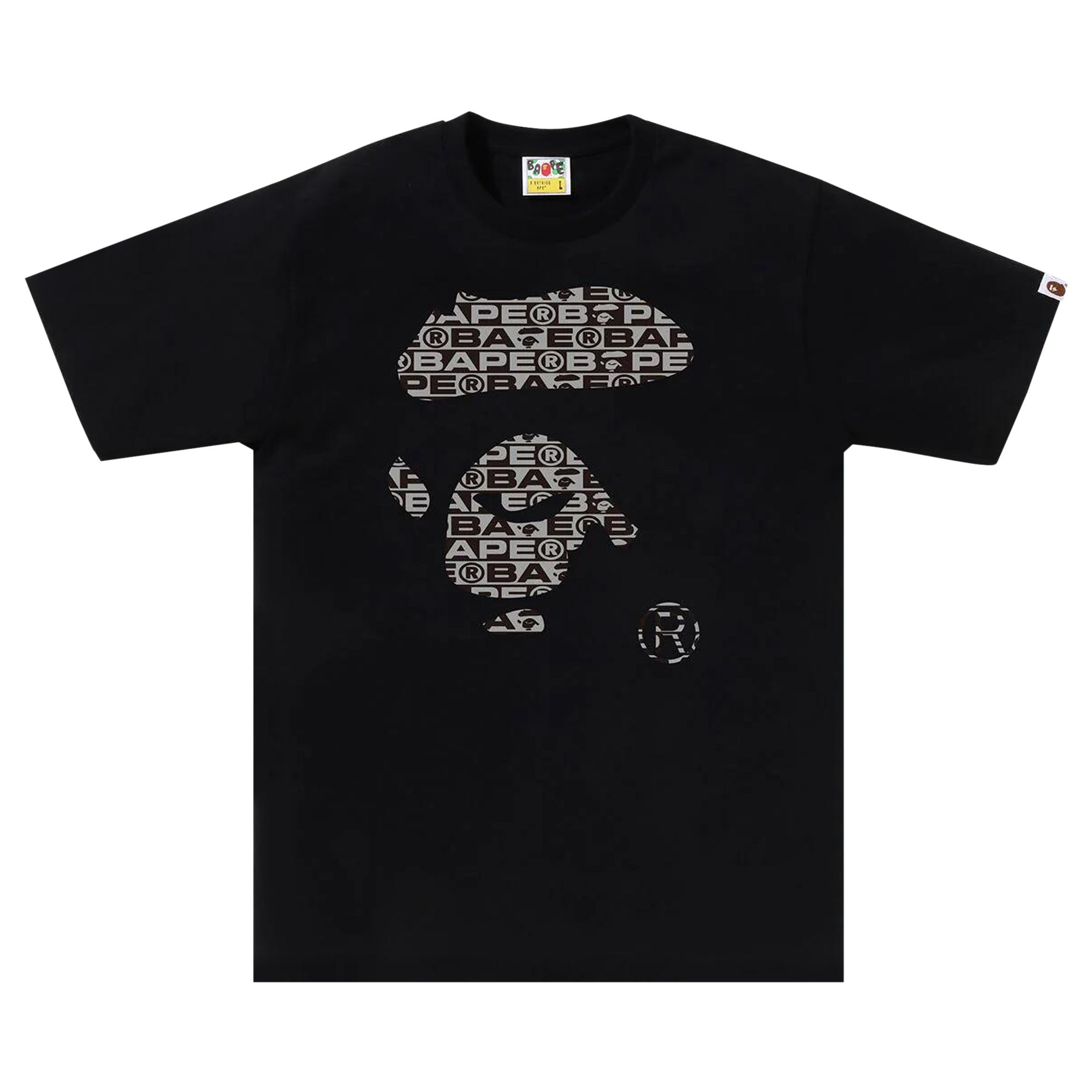 Pre-owned Bape Lux Sport Pattern Ape Face Tee 'black' | Men's Size M