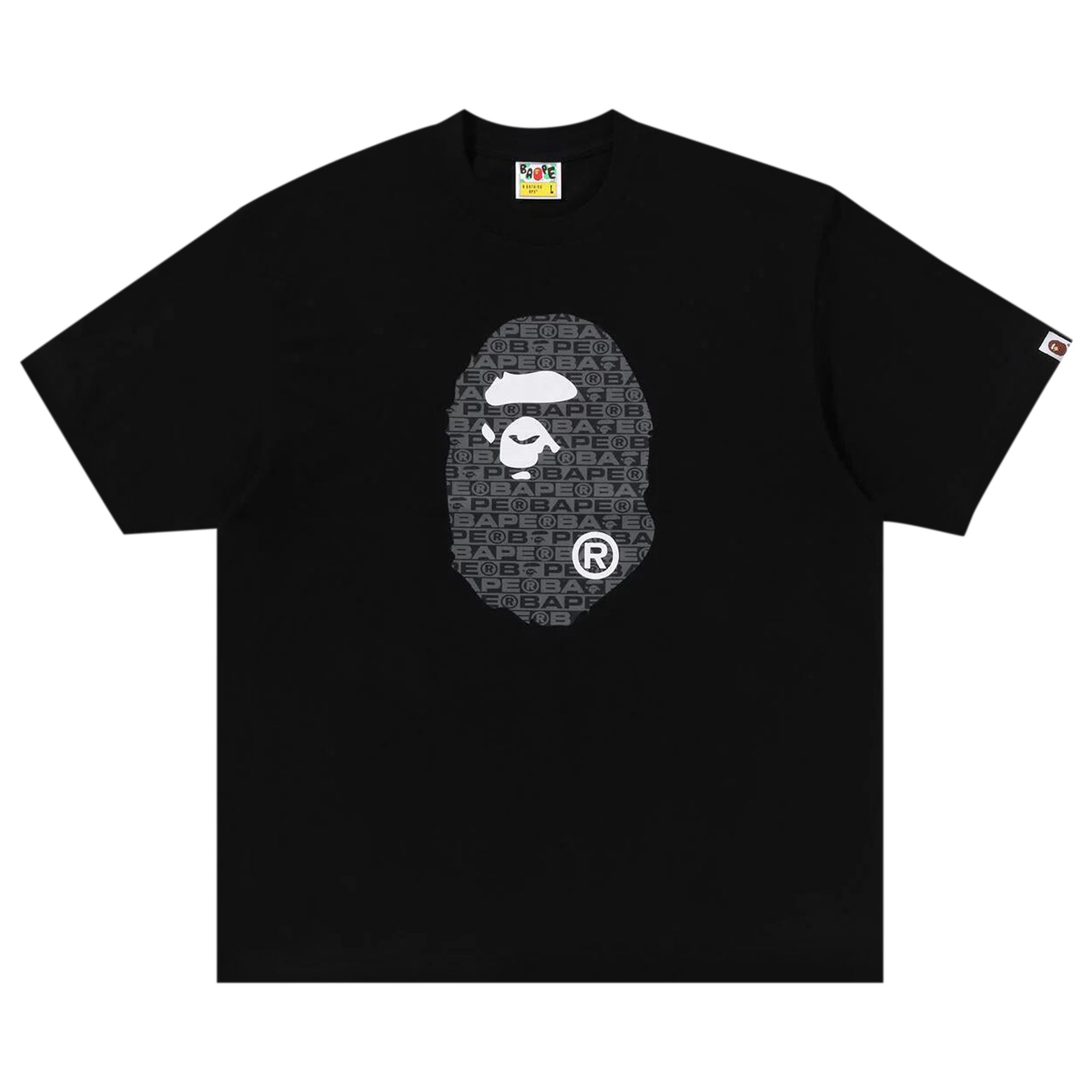 Pre-owned Bape Lux Sport Pattern Ape Head Relaxed Fit Tee 'black'