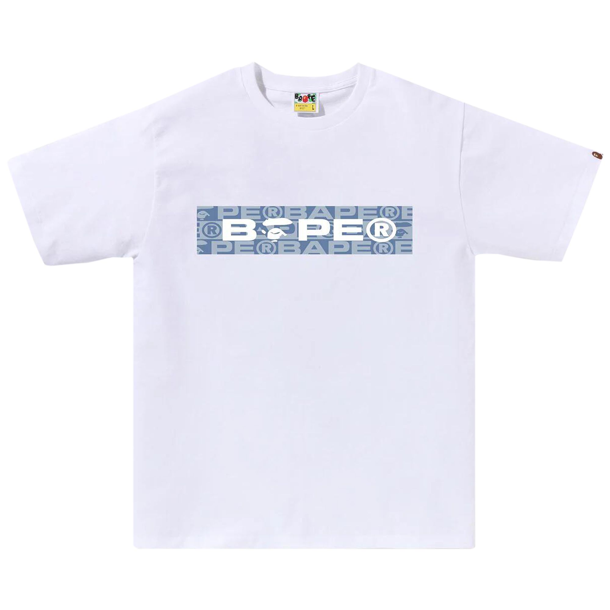 Pre-owned Bape Lux Sport Pattern Box Logo Tee 'white' | Men's Size Xl
