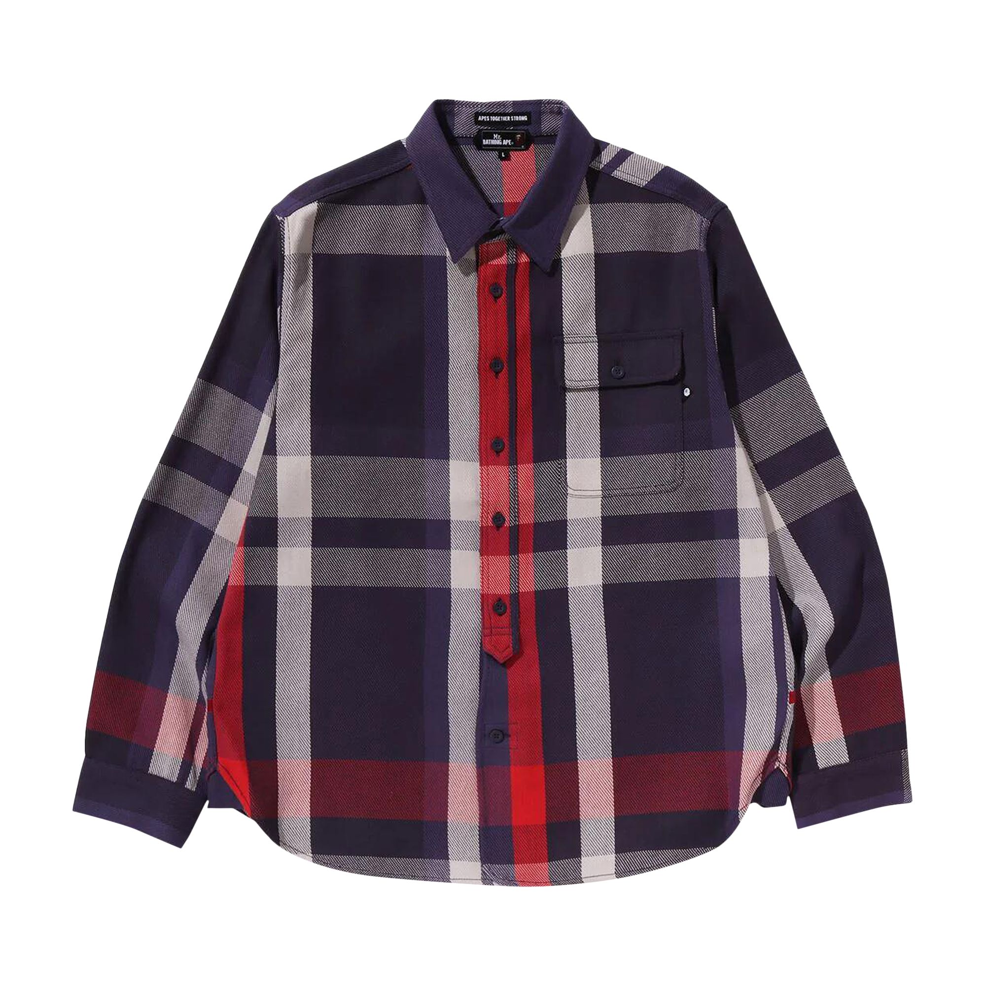 Pre-owned Bape Check Shirt 'purple' | Men's Size L