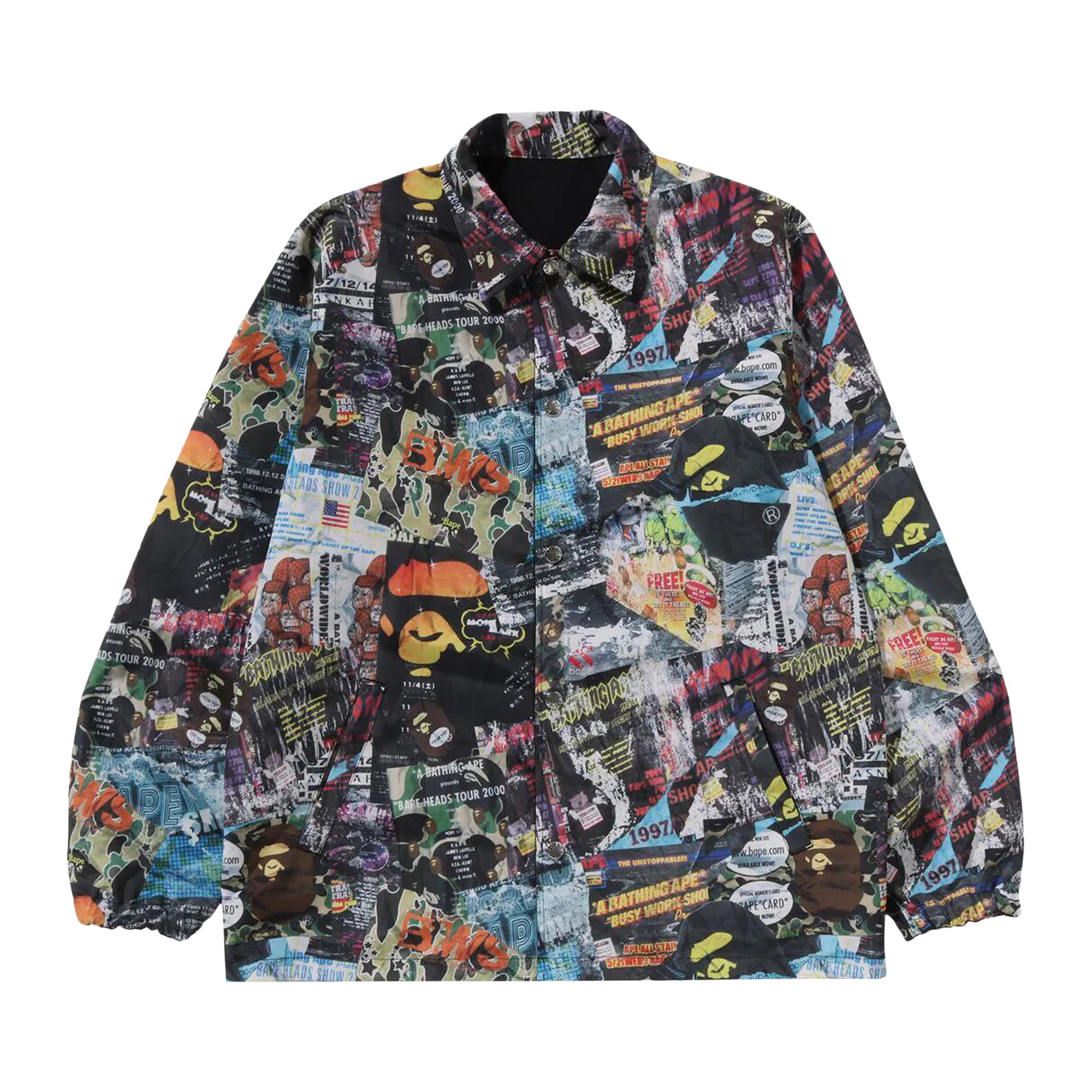 Pre-owned Bape Flyer Pattern Reversible Coach Jacket 'multicolor'