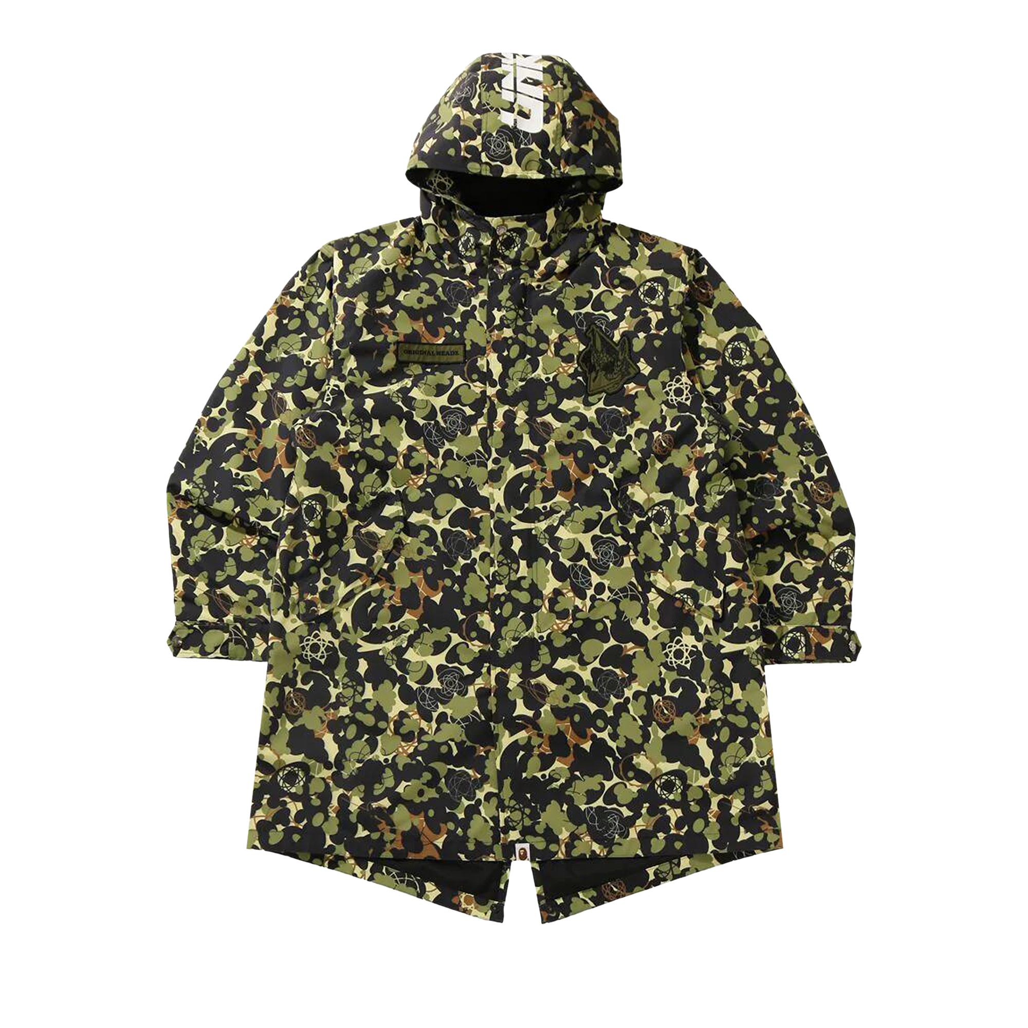 Pre-owned Bape X Mo' Wax X Unkle Camo M-51 Hoodie Jacket 'green' | Men's Size Xl