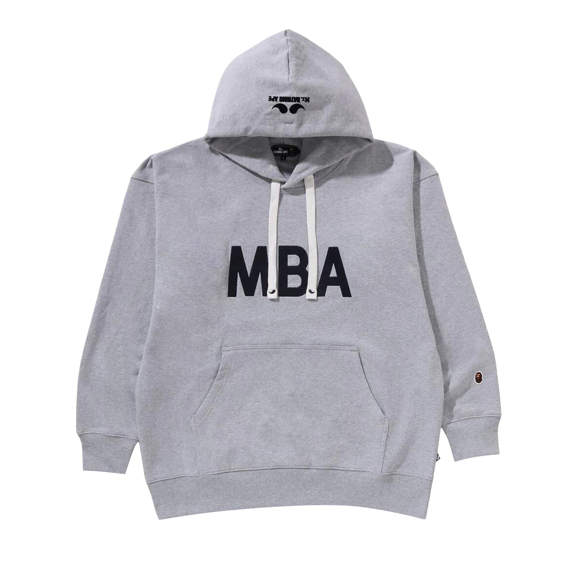 Pre-owned Bape Logo Pullover Hoodie 'grey' In Gray