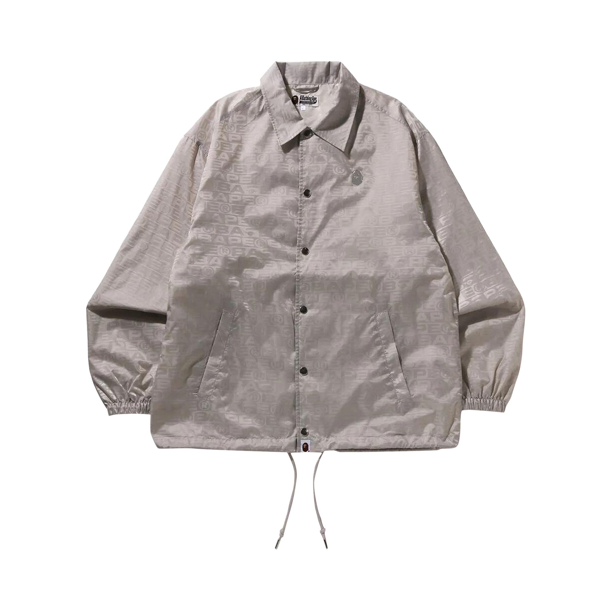 Pre-owned Bape Lux Sport Pattern Jacquard Nylon Coach Jacket 'grey' In Gray