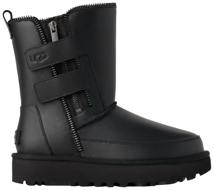 UGG Wmns Classic Short Moto Boot Black