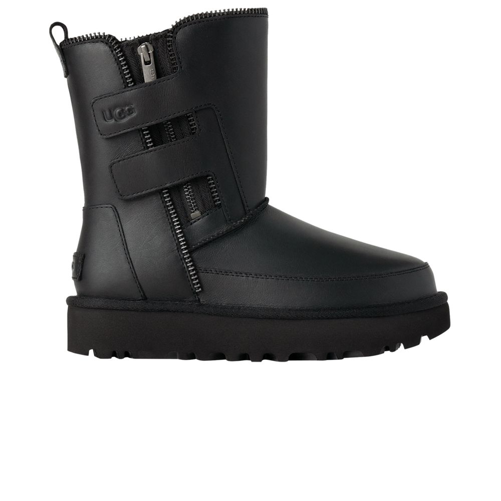 Pre-owned Ugg Wmns Classic Short Moto Boot 'black' | Women's Size 8