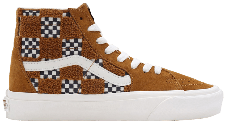 Vans Sk8 Hi Tapered Tufted Check   Golden Brown