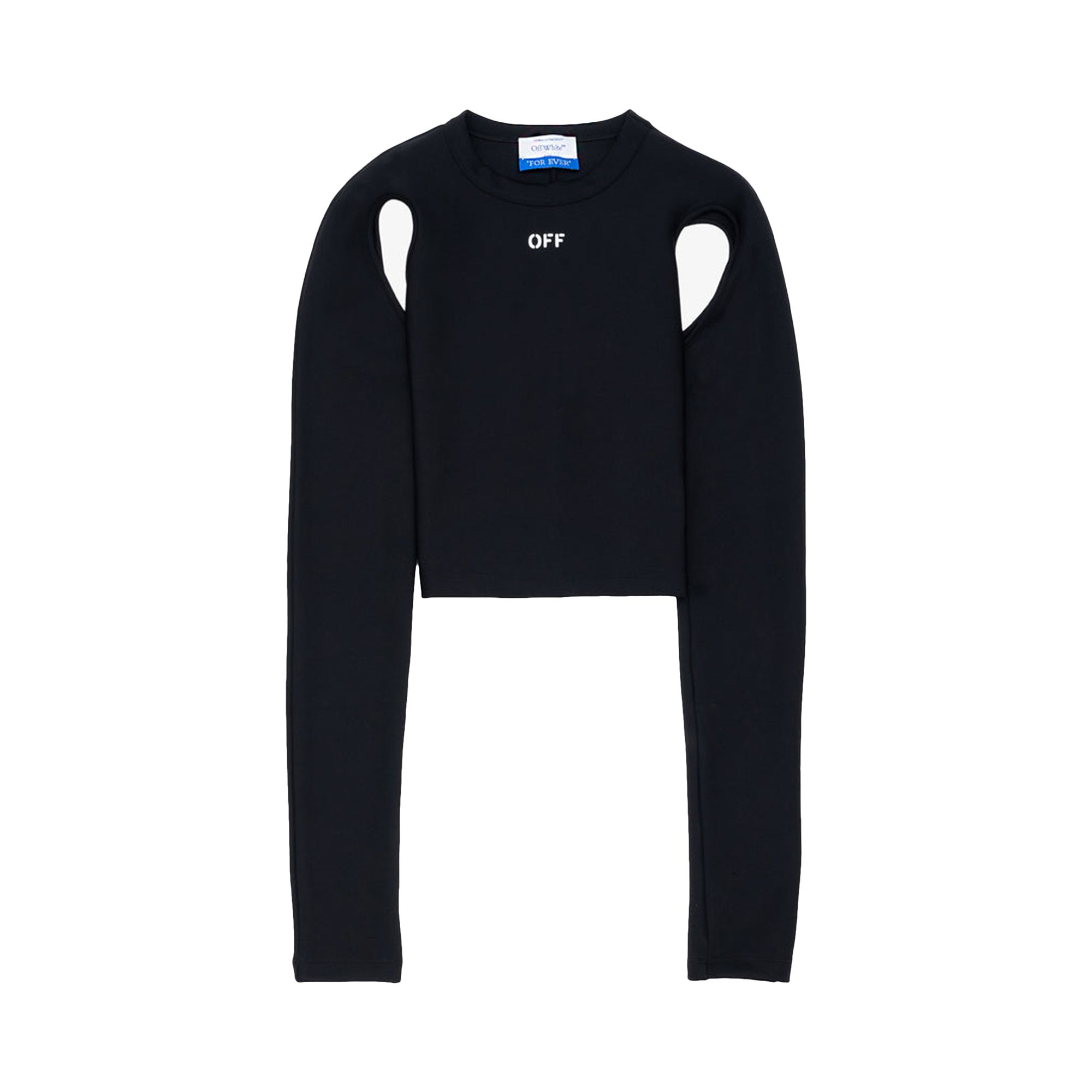 Pre-owned Off-white Sleek Long-sleeve Crop Top 'black/white' | Women's Size 38