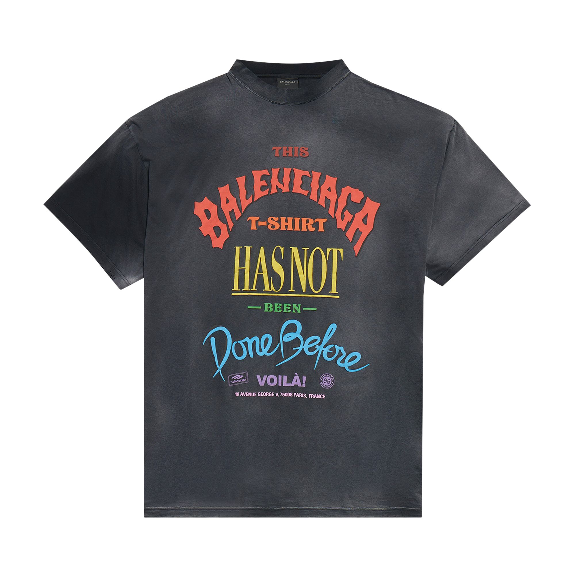 Pre-owned Balenciaga Not Been Done T-shirt 'washed Out Black' | Men's Size 2