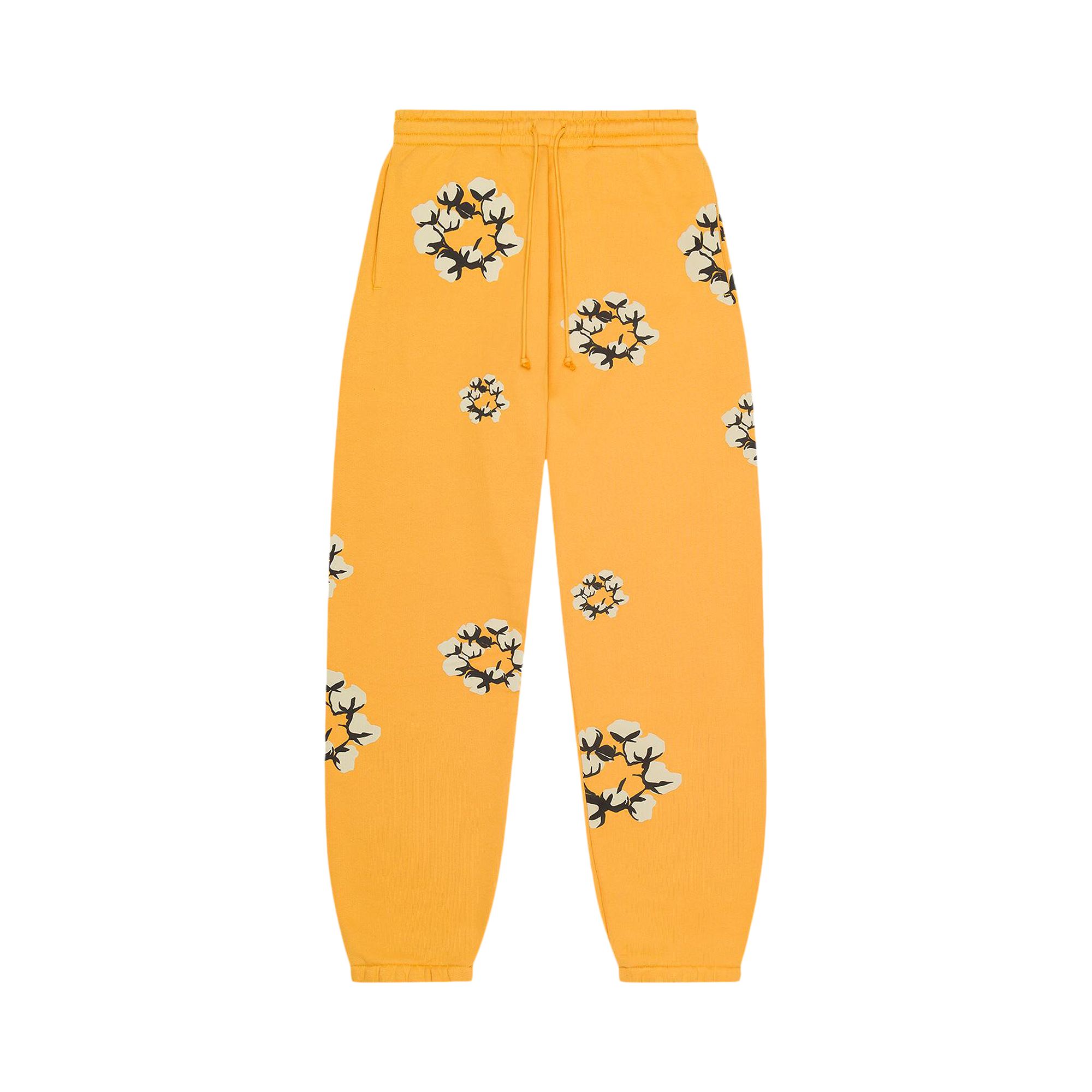 Pre-owned Denim Tears X Cactus Plant Flea Market Cactus Tears Wreath Sweatpants 'yellow' | Men's Size Xl