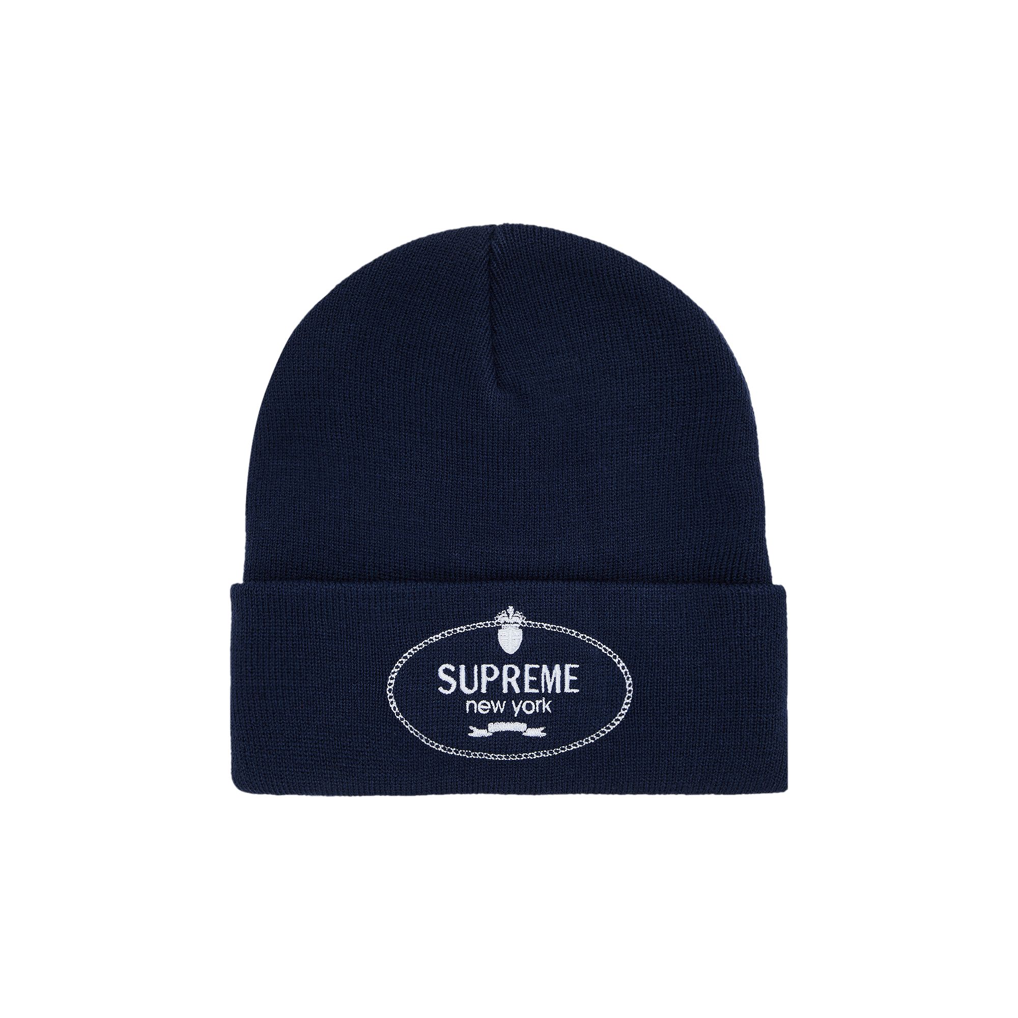 Pre-owned Supreme Crest Beanie 'navy' | Blue | Men's Size Onesize