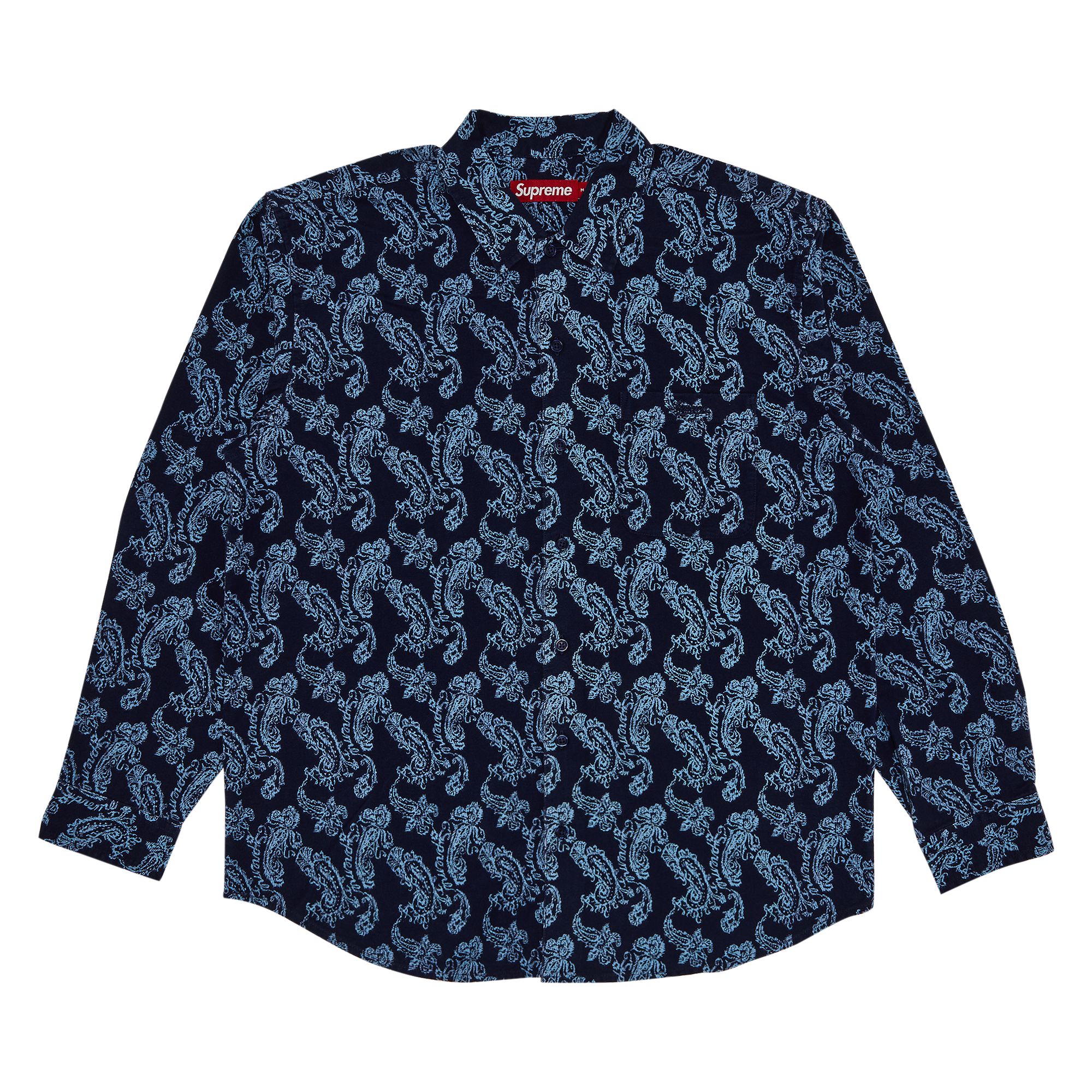 Pre-owned Supreme Paisley Flannel Shirt 'navy' | Blue | Men's Size M