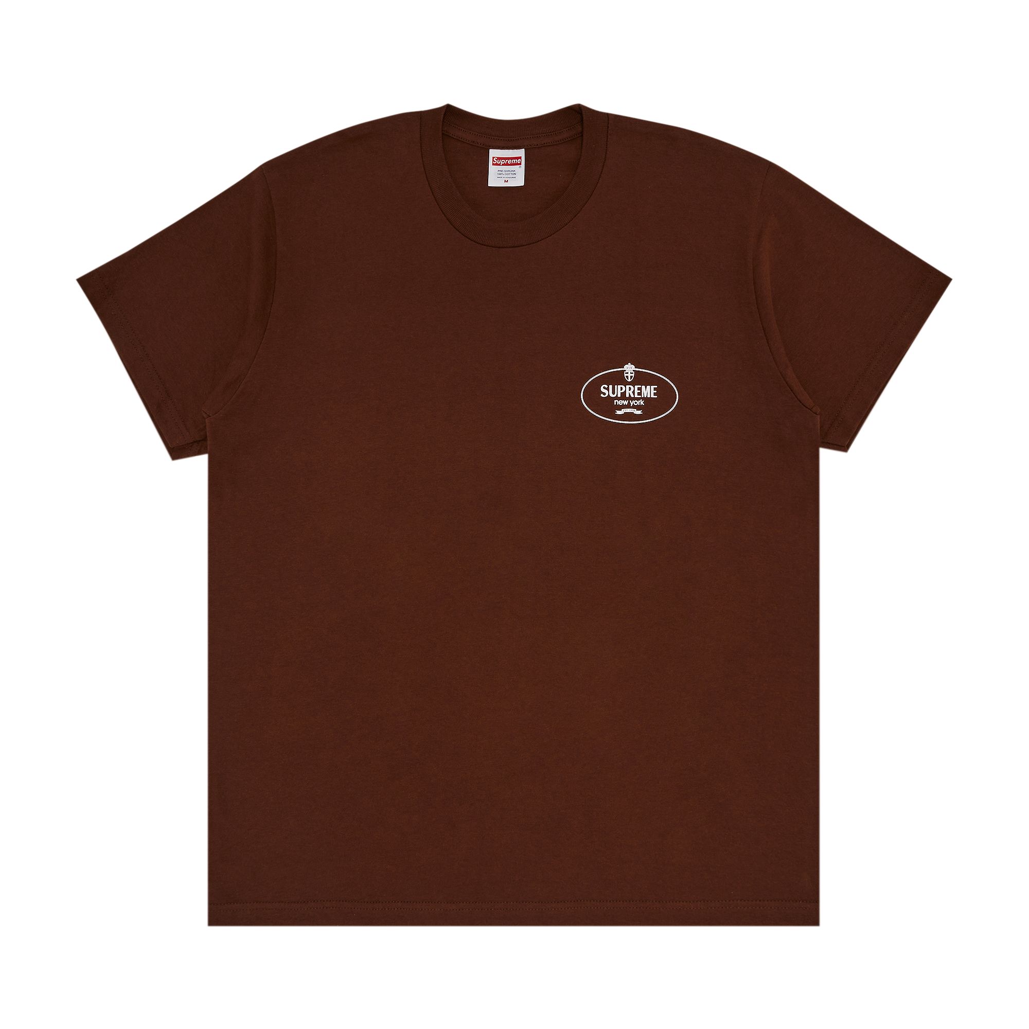 Pre-owned Supreme Crest Tee 'brown' | Men's Size Xxl